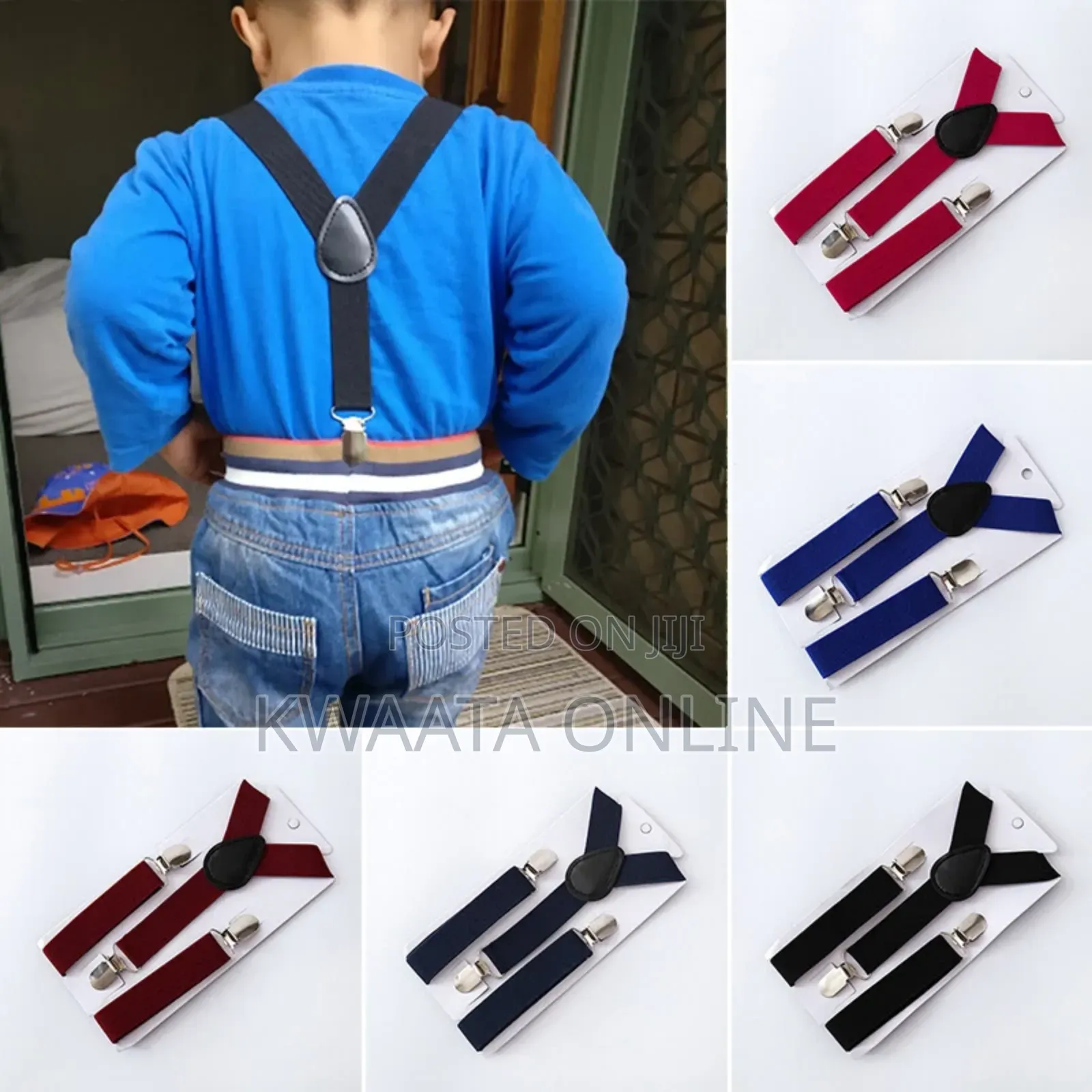 Children Boys Girls Kids Suspenders Clip-on Y-Back Braces Belt Strap