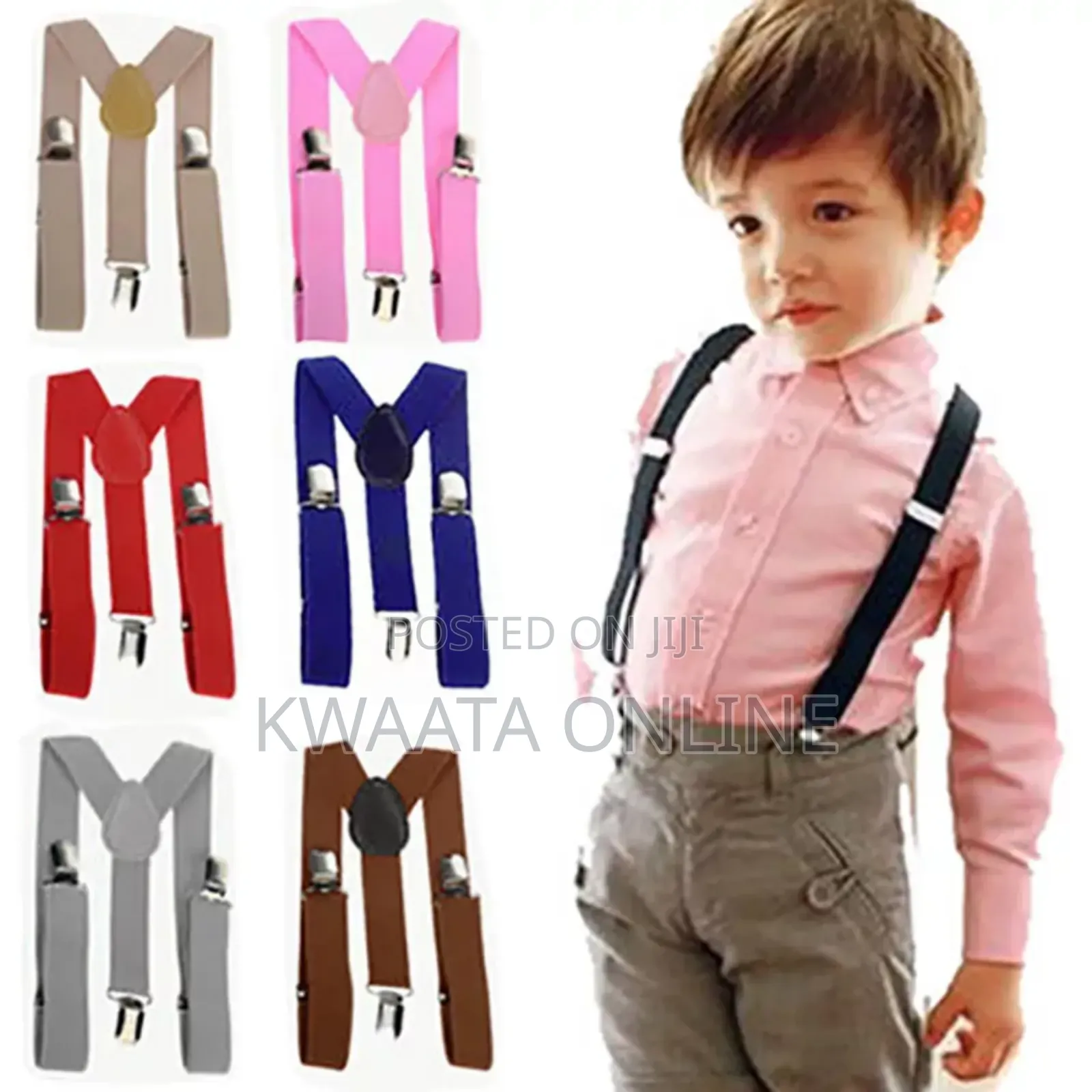 Children Boys Girls Kids Suspenders Clip-on Y-Back Braces Belt Strap