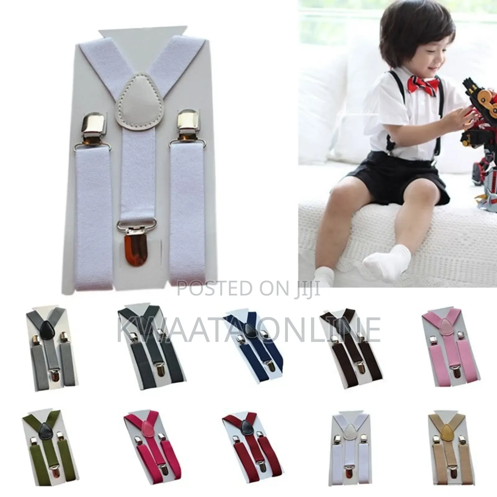 Children Boys Girls Kids Suspenders Clip-on Y-Back Braces Belt Strap