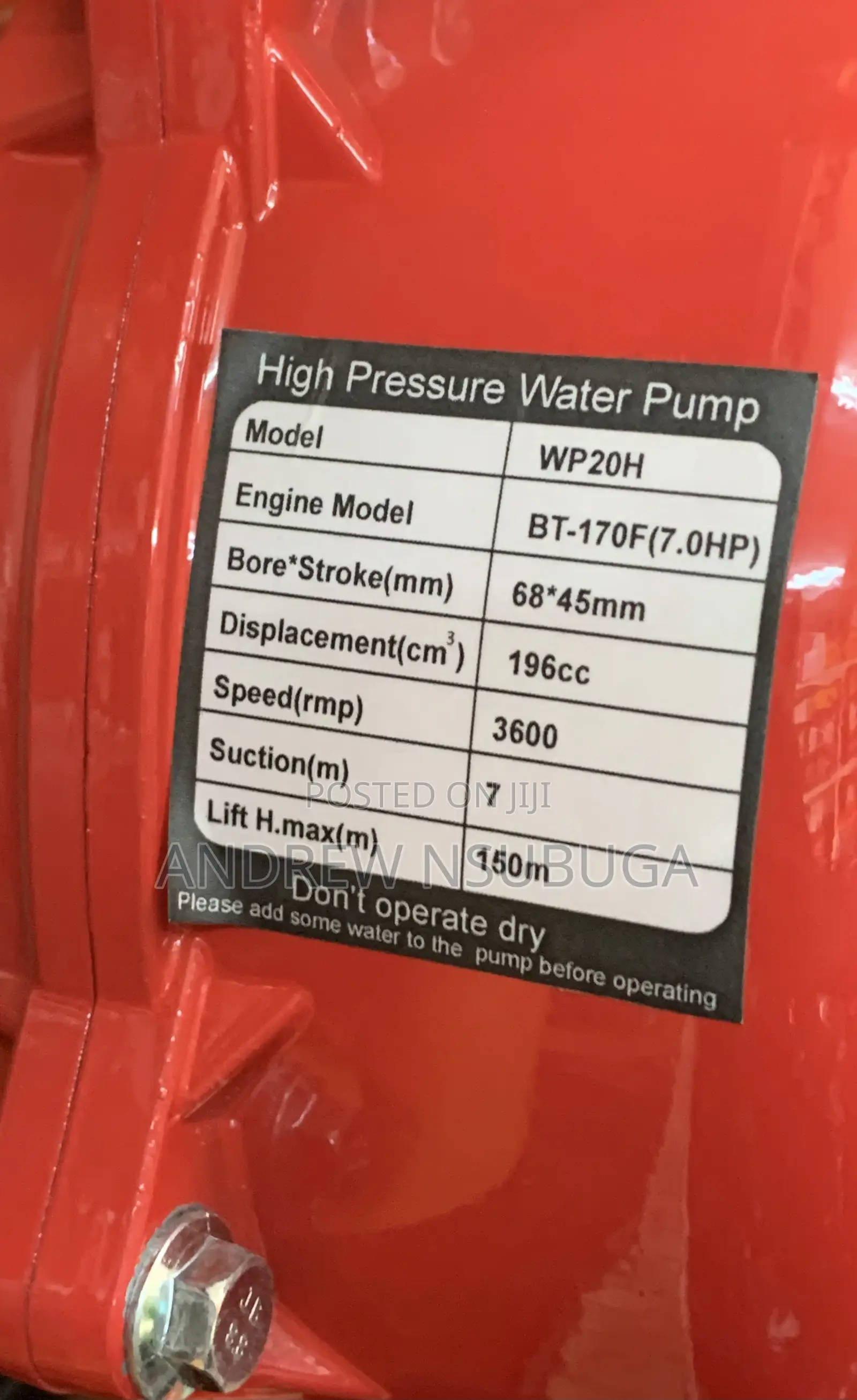 Honda High Pressure Water Pump
