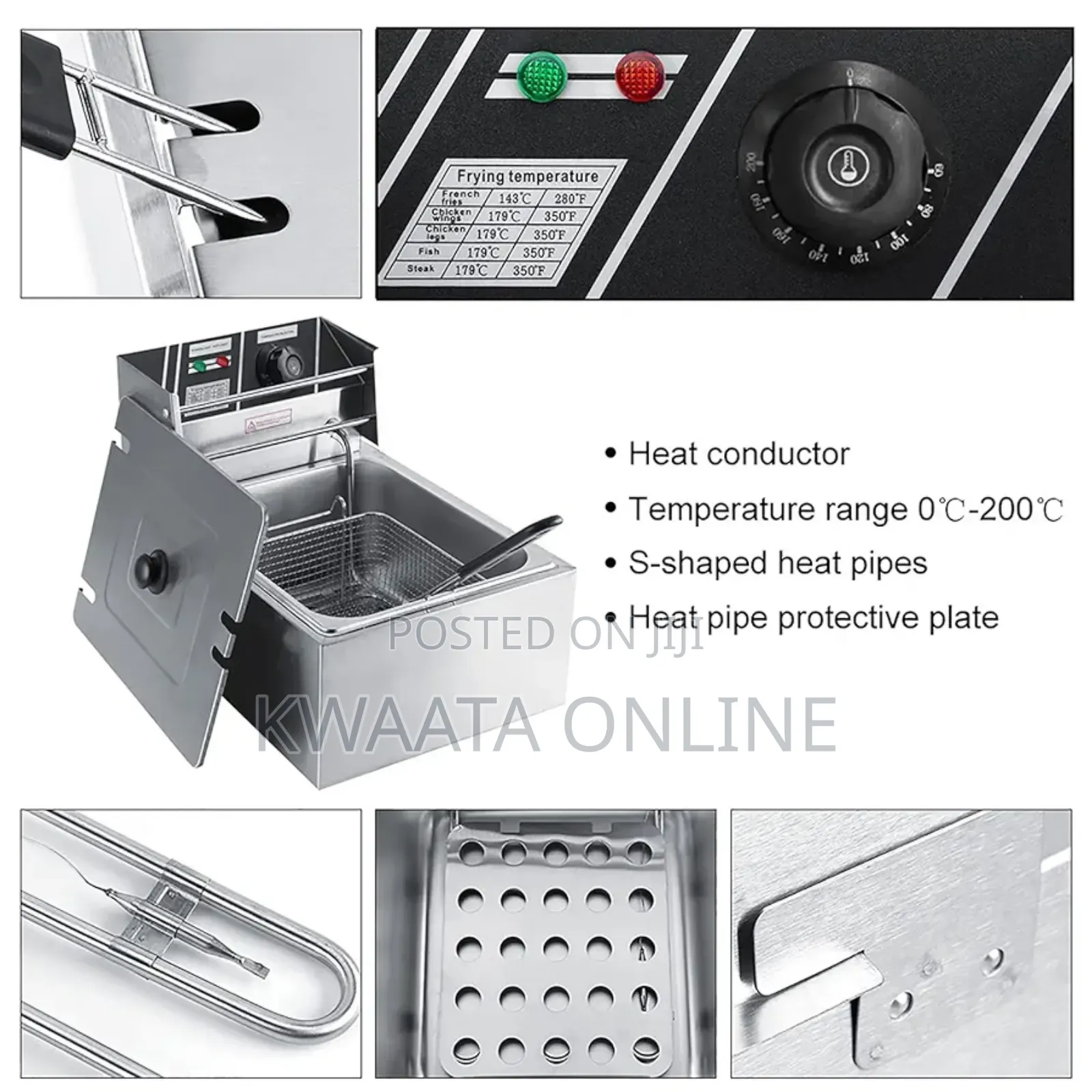 6l. Pixel Electric Deep Fryer Single Basket 2500w