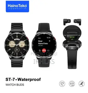 Hainoteko St-7 Waterproof Amoled Smart Watch With Earbuds 3pair Straps