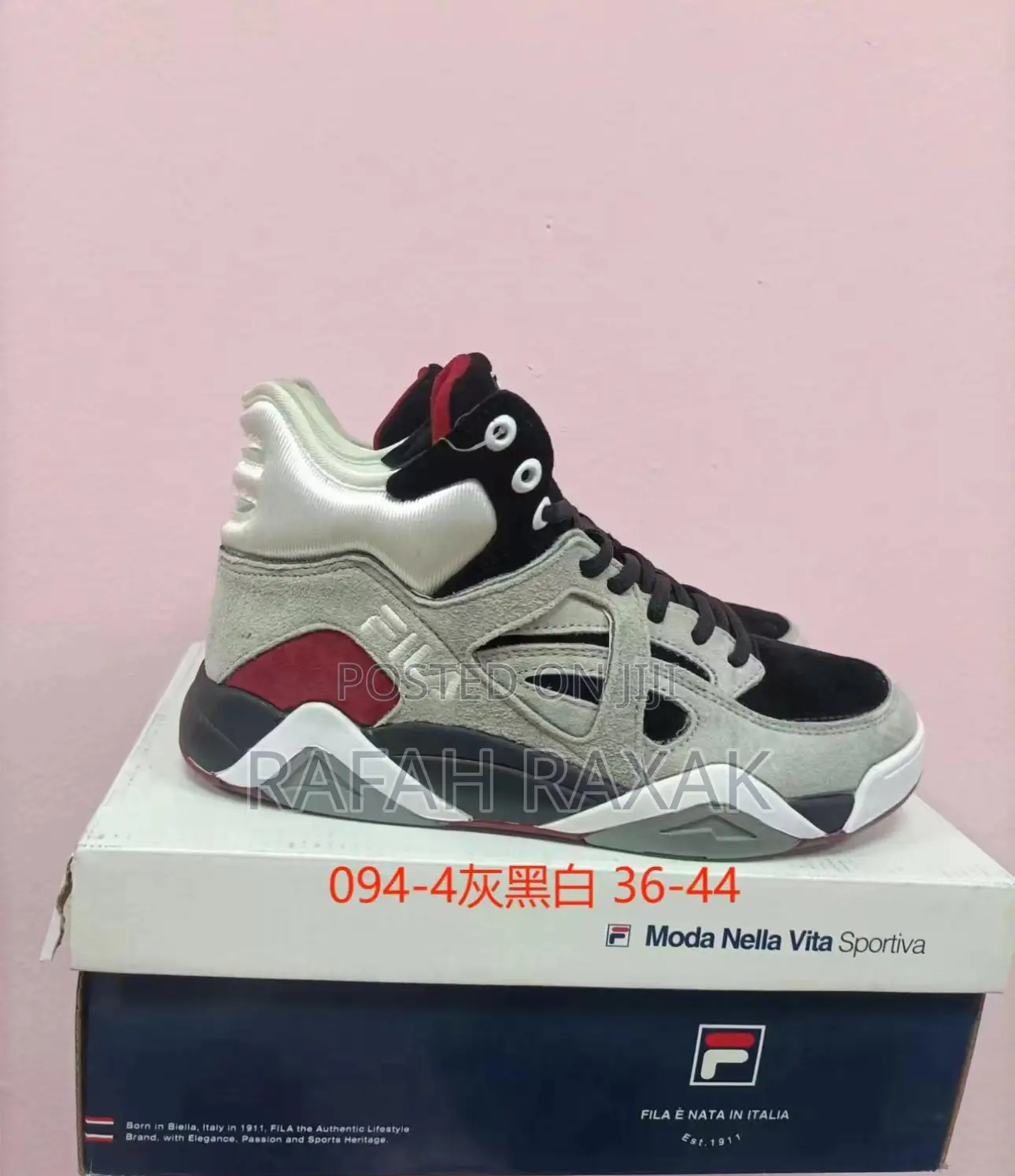 Original Black/White/Grey Fila The Cage Basketball Sneakers