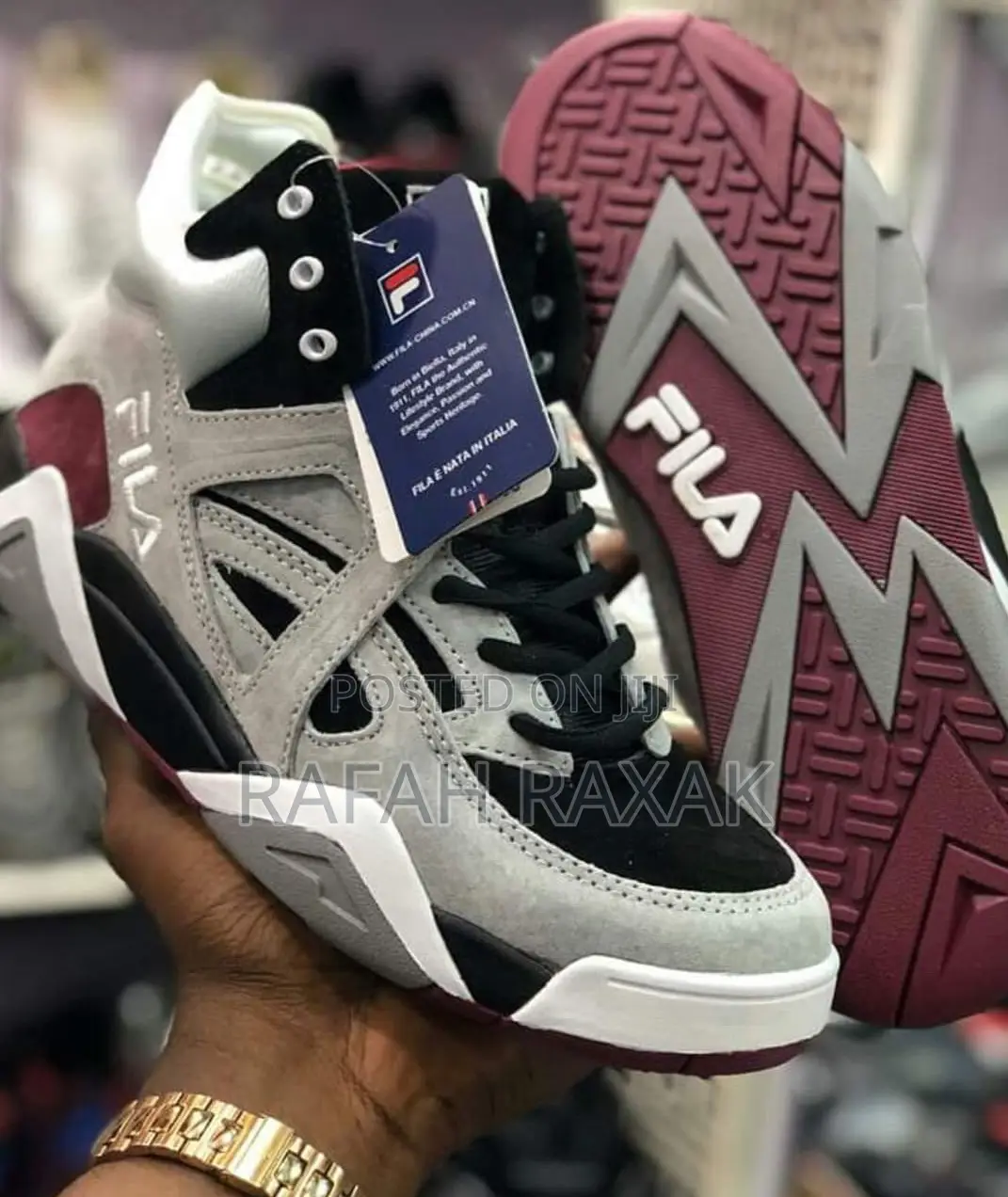 Original Black/White/Grey Fila The Cage Basketball Sneakers