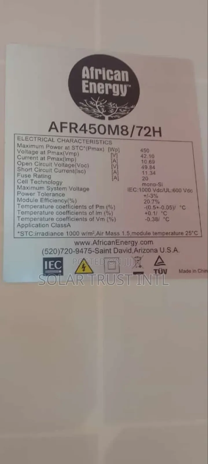 African Energy 450w Solar Panels
