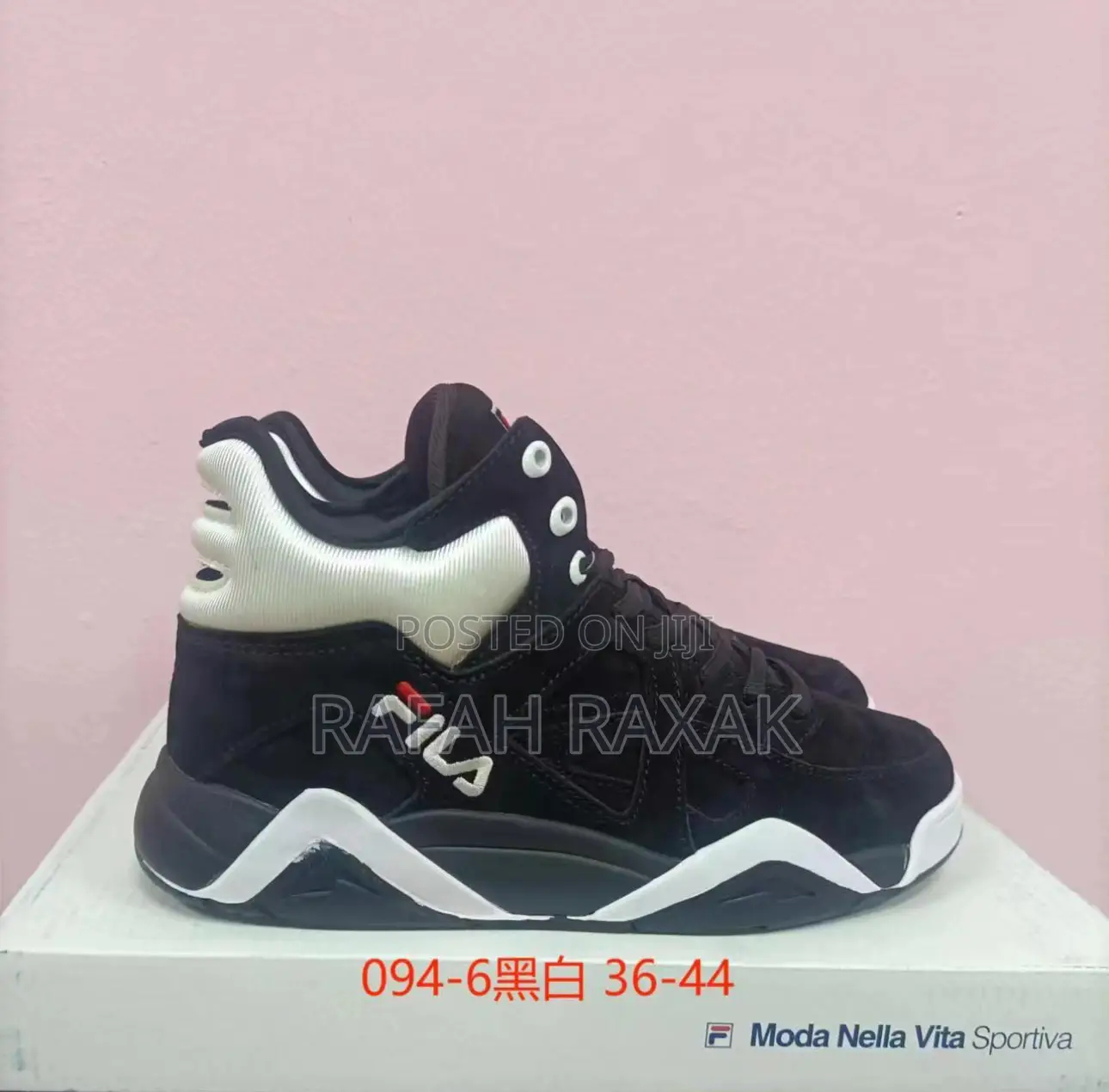 Men’S Black/White Fila The Cage Basketball Sneakers