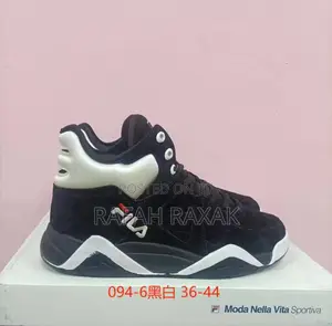 Men’S Black/White Fila The Cage Basketball Sneakers