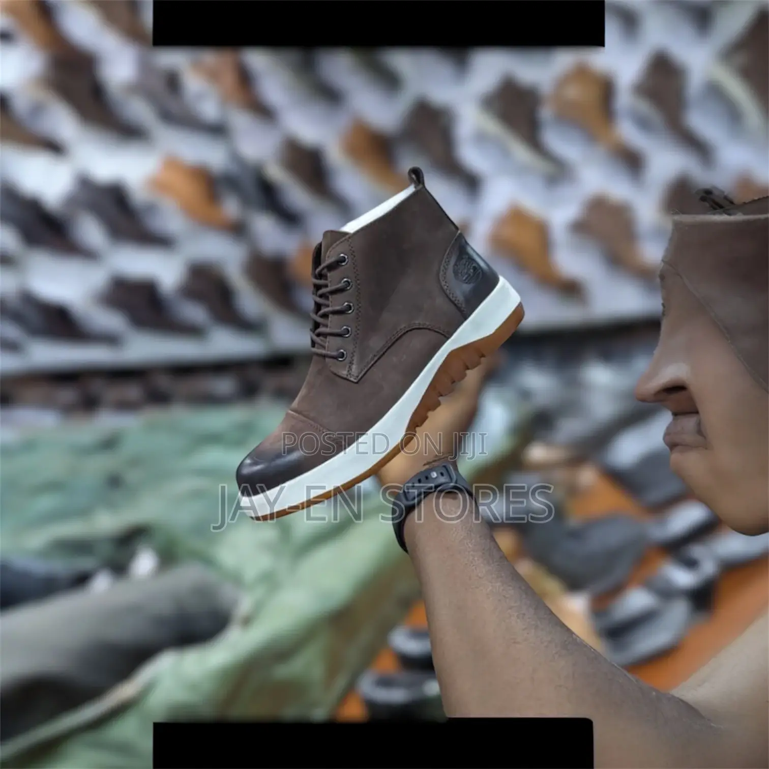 Coffee Brown Timberland Boot Shoe With White Sole