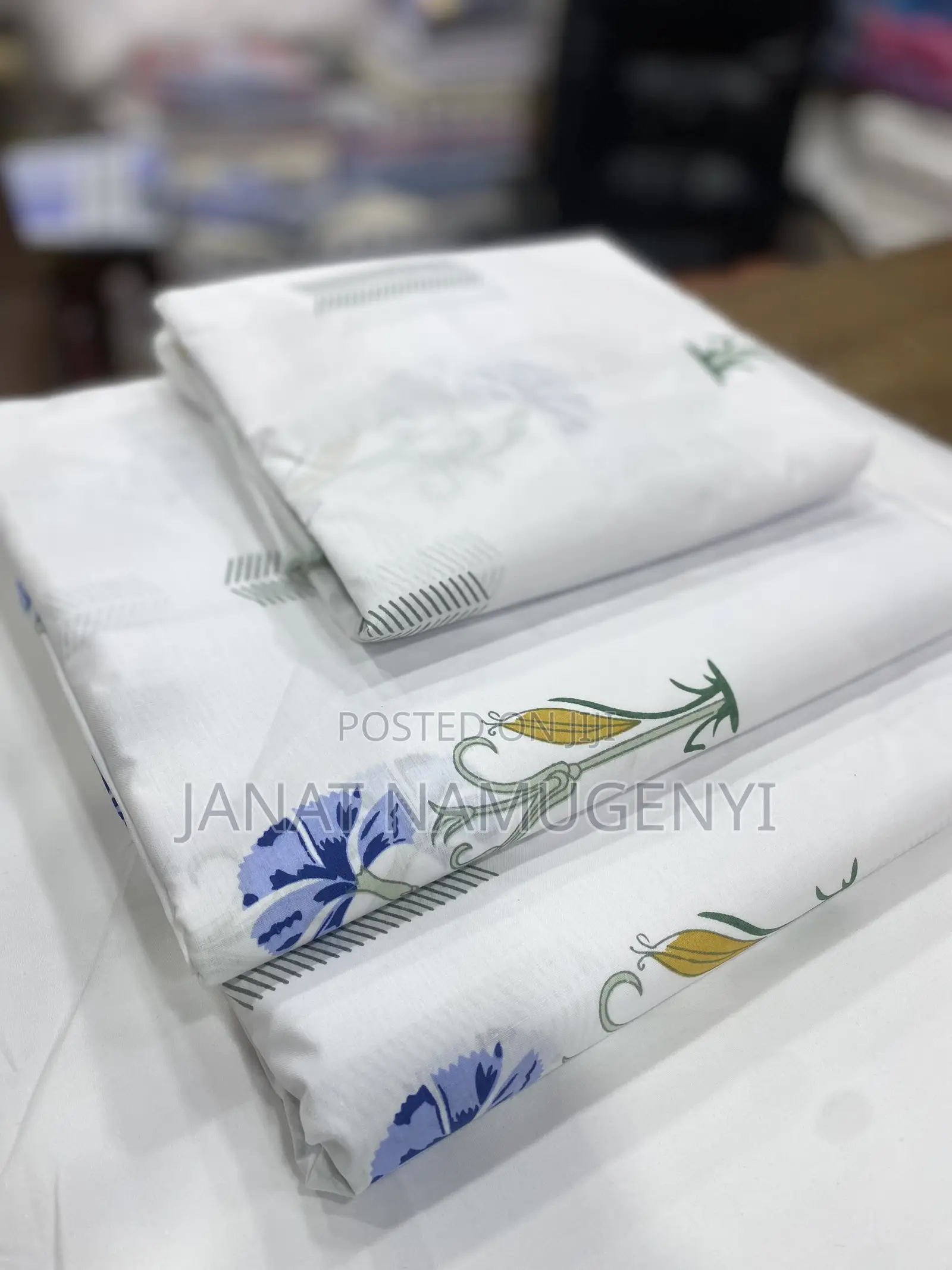 White Blue Floral Bedsheets