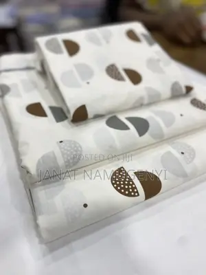White Brown Circular Design Bedsheets