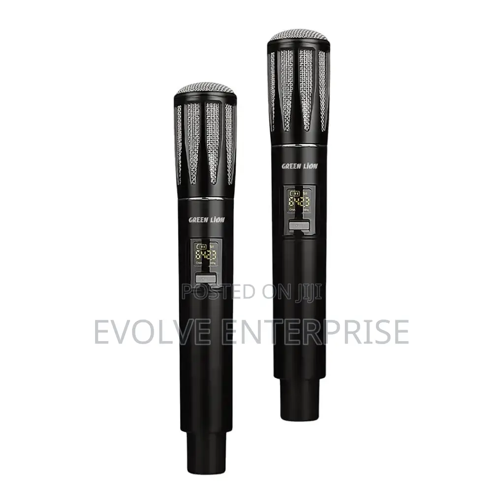 Green Lion Wireless Dual Mic Cordless Microphone - Black