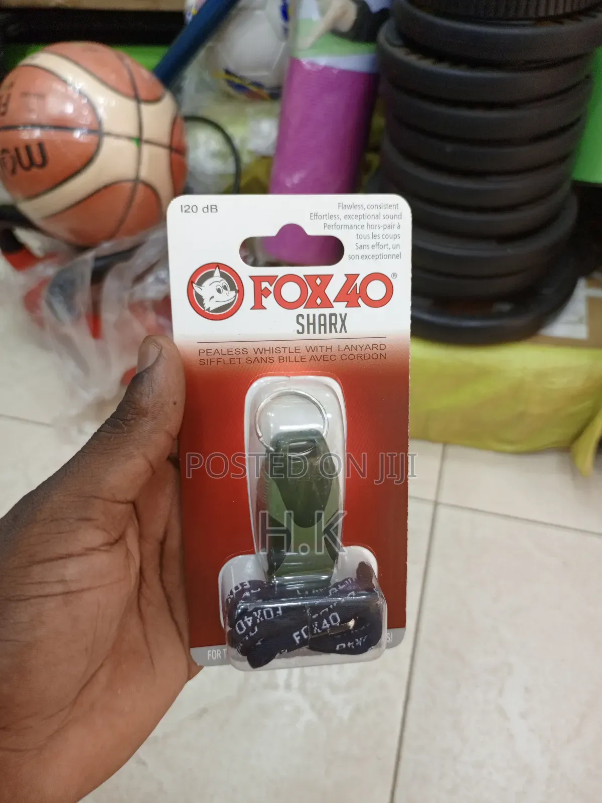 Fox 40 Sharx Pealess Whistle With Lanyard.