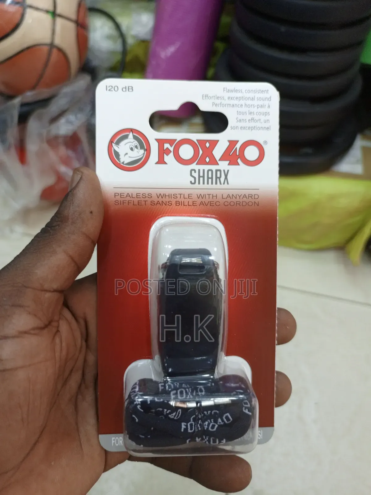 Fox 40 Sharx Pealess Whistle With Lanyard.