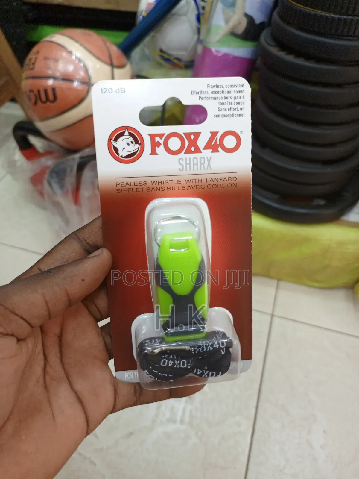 Fox 40 Sharx Pealess Whistle With Lanyard.