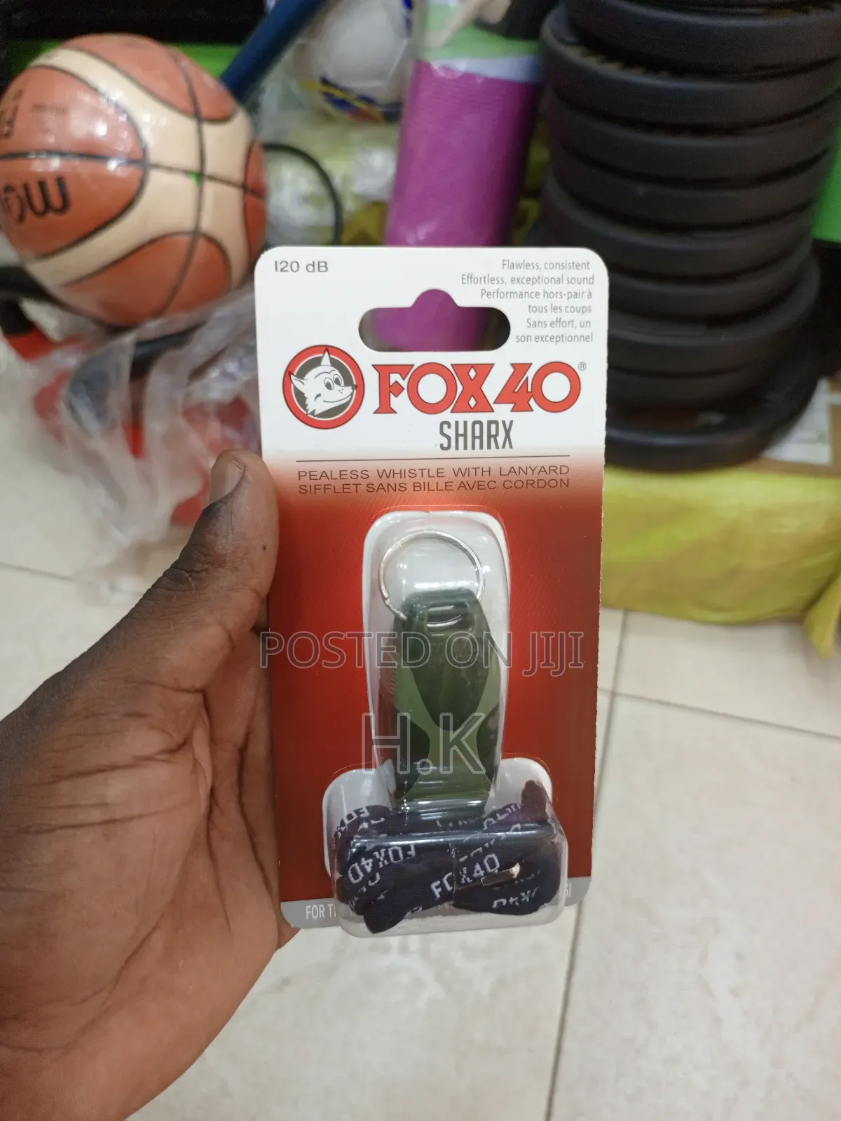 Fox 40 Sharx Pealess Whistle With Lanyard.