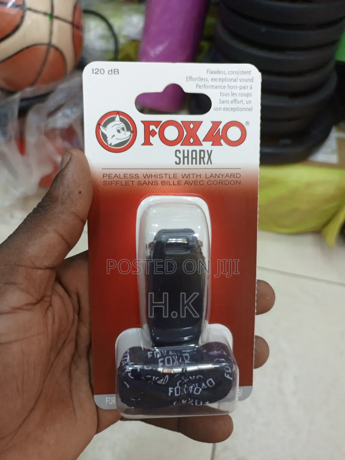 Fox 40 Sharx Pealess Whistle With Lanyard.