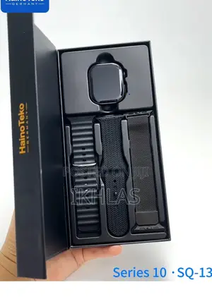 Hainoteko Sq-13 Jet Black Smartwatch Ai Voice Assistance 3 Pair Straps