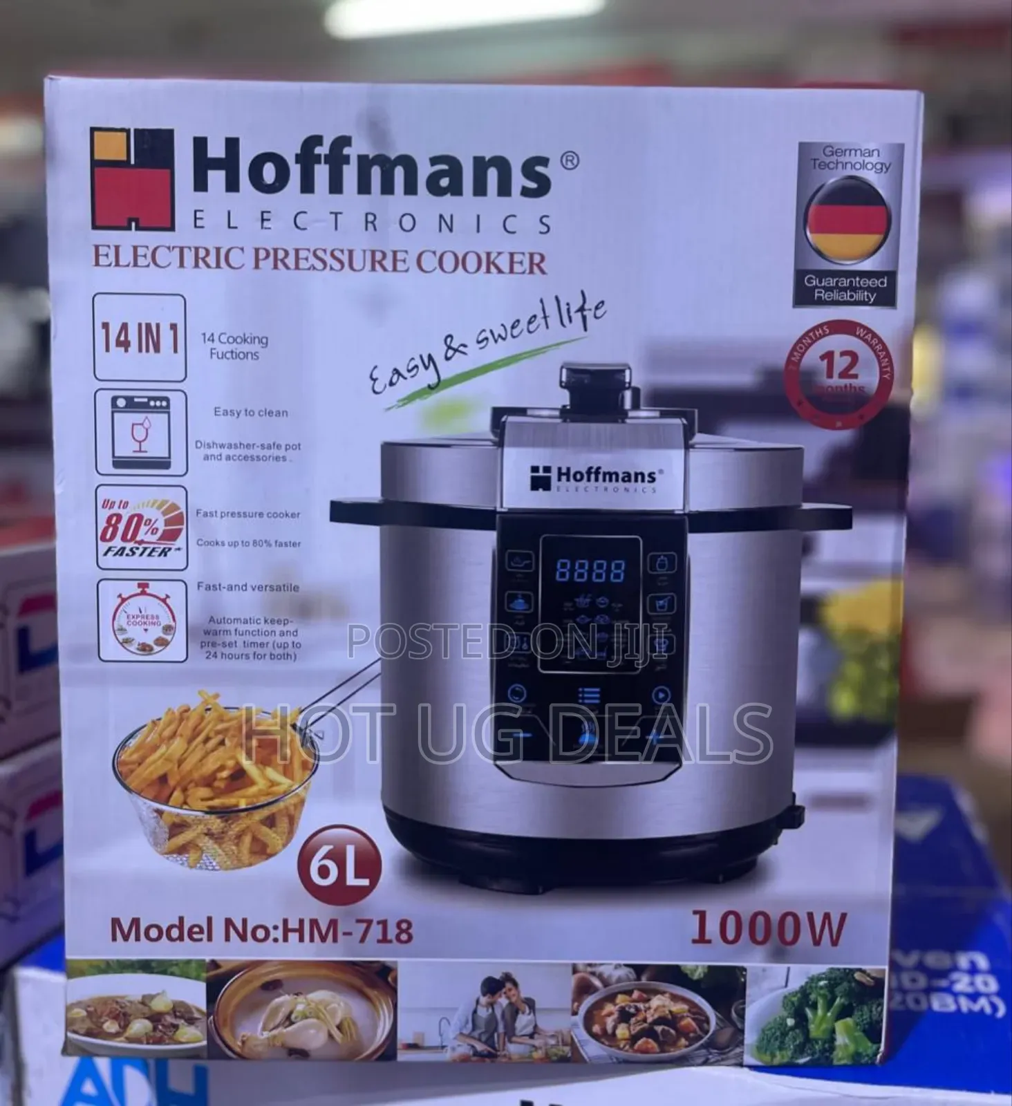 Hoffmans Electric Pressure Cooker 6l 14-in-one Fast Cooking - Silver