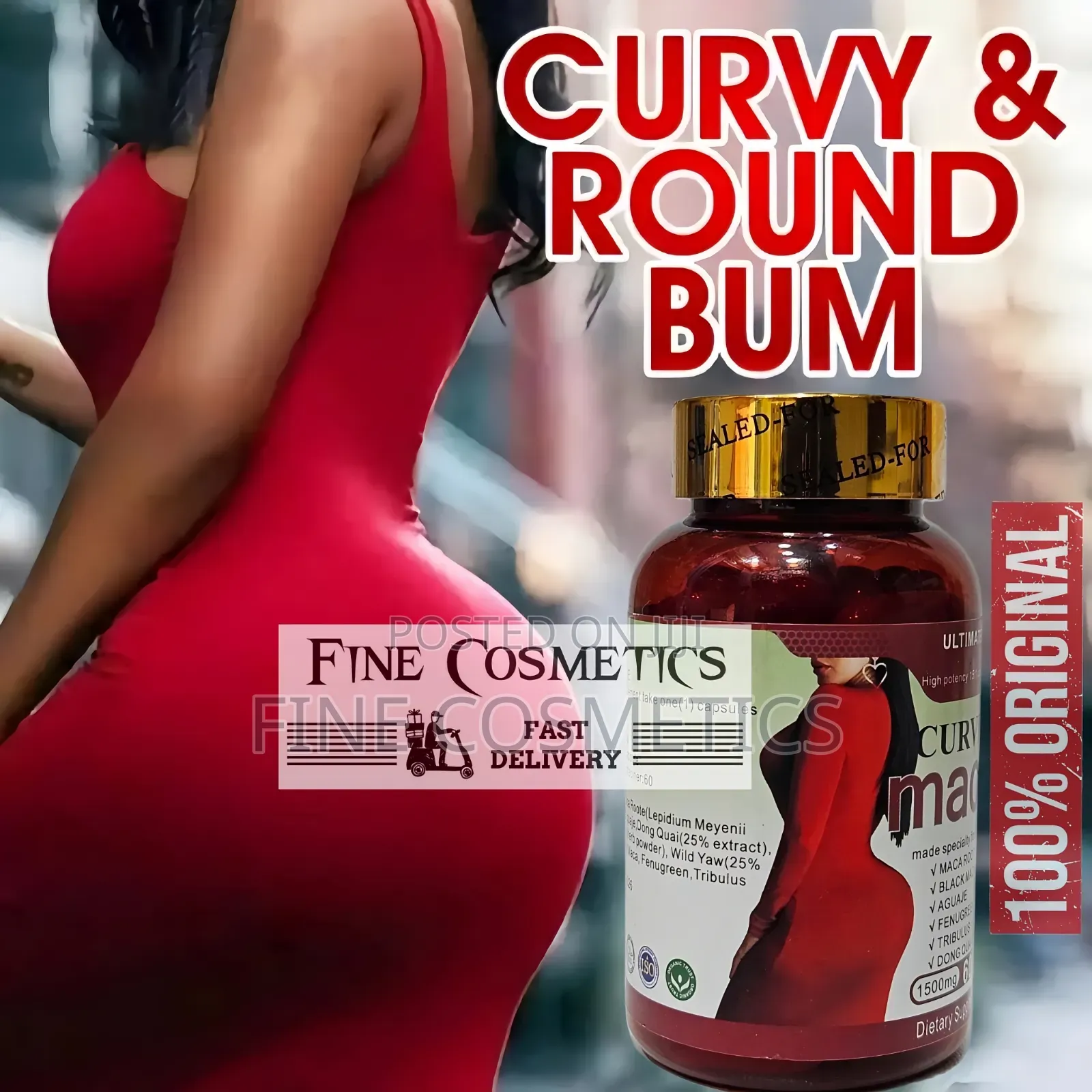 Wholesale Only, Ultimate Curve Maca 1500mg Hip/Butt Enlargement Pills