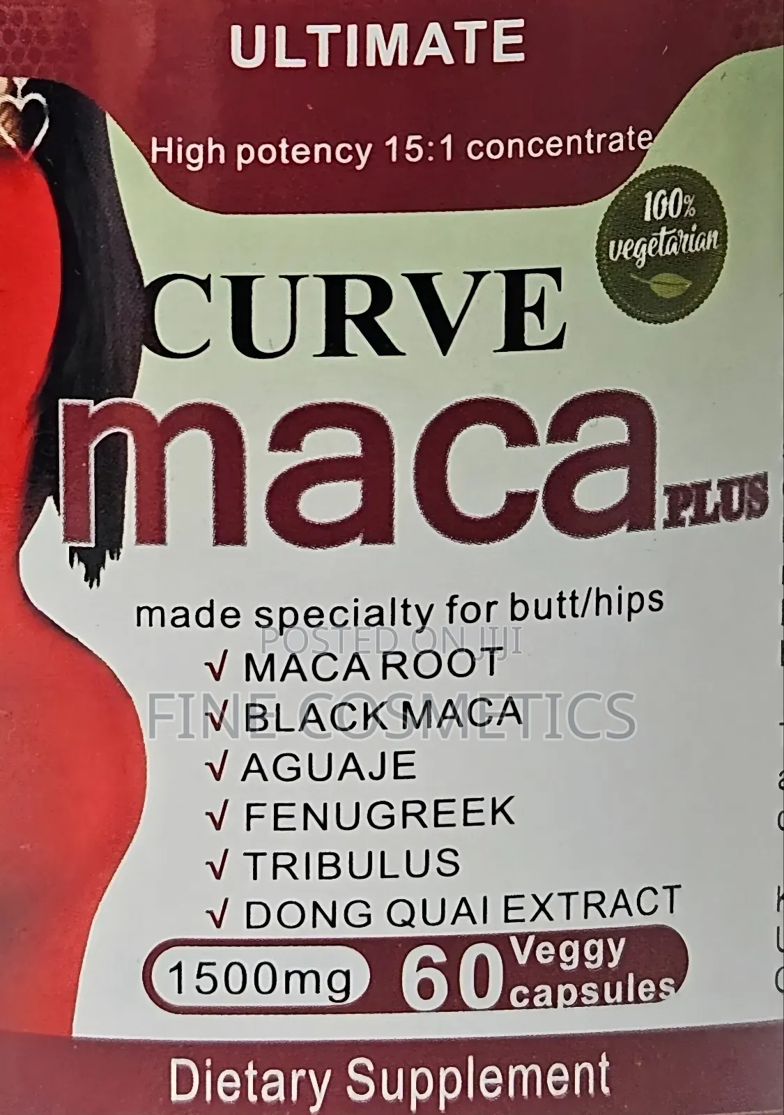 Wholesale Only, Ultimate Curve Maca 1500mg Hip/Butt Enlargement Pills