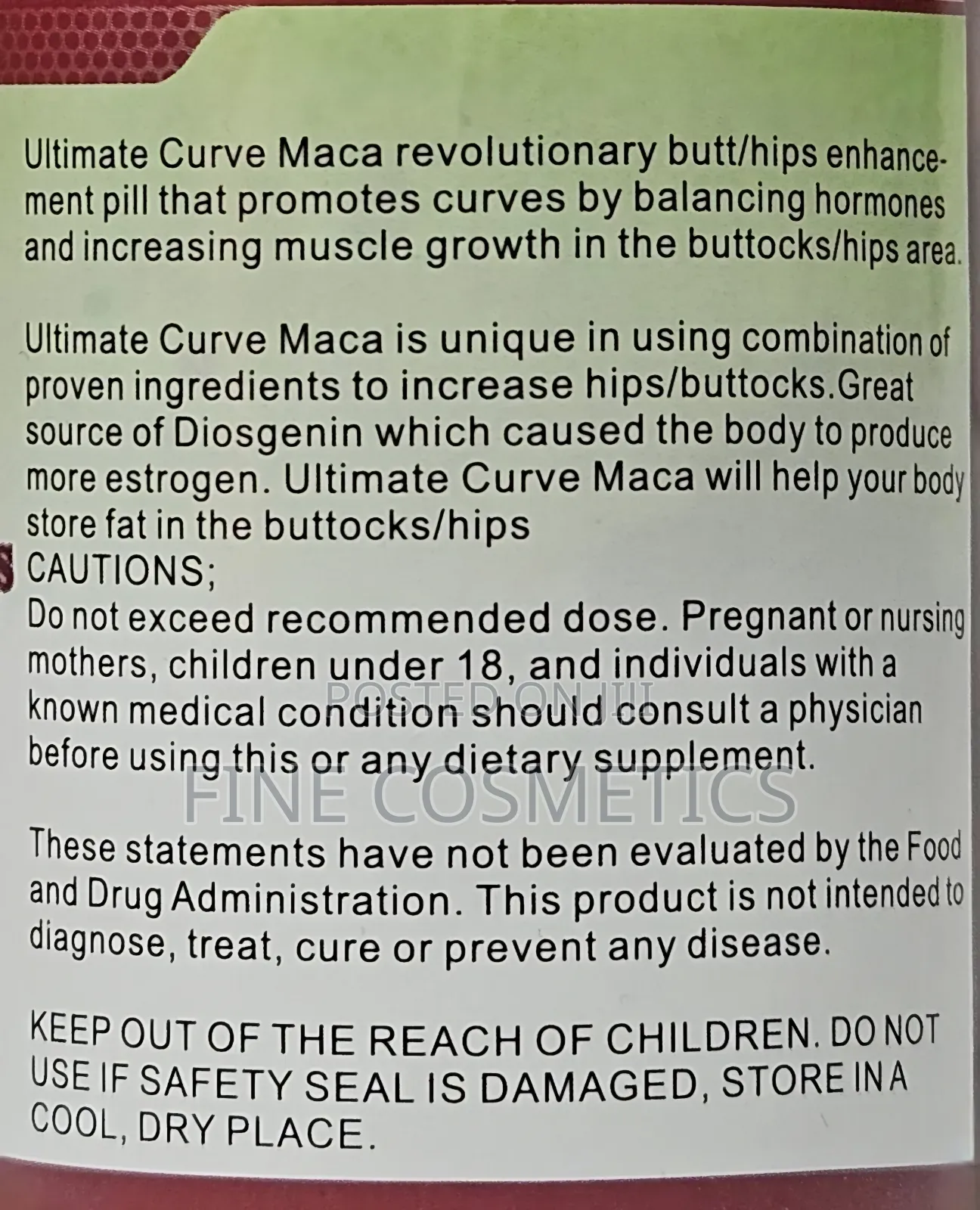 Wholesale Only, Ultimate Curve Maca 1500mg Hip/Butt Enlargement Pills