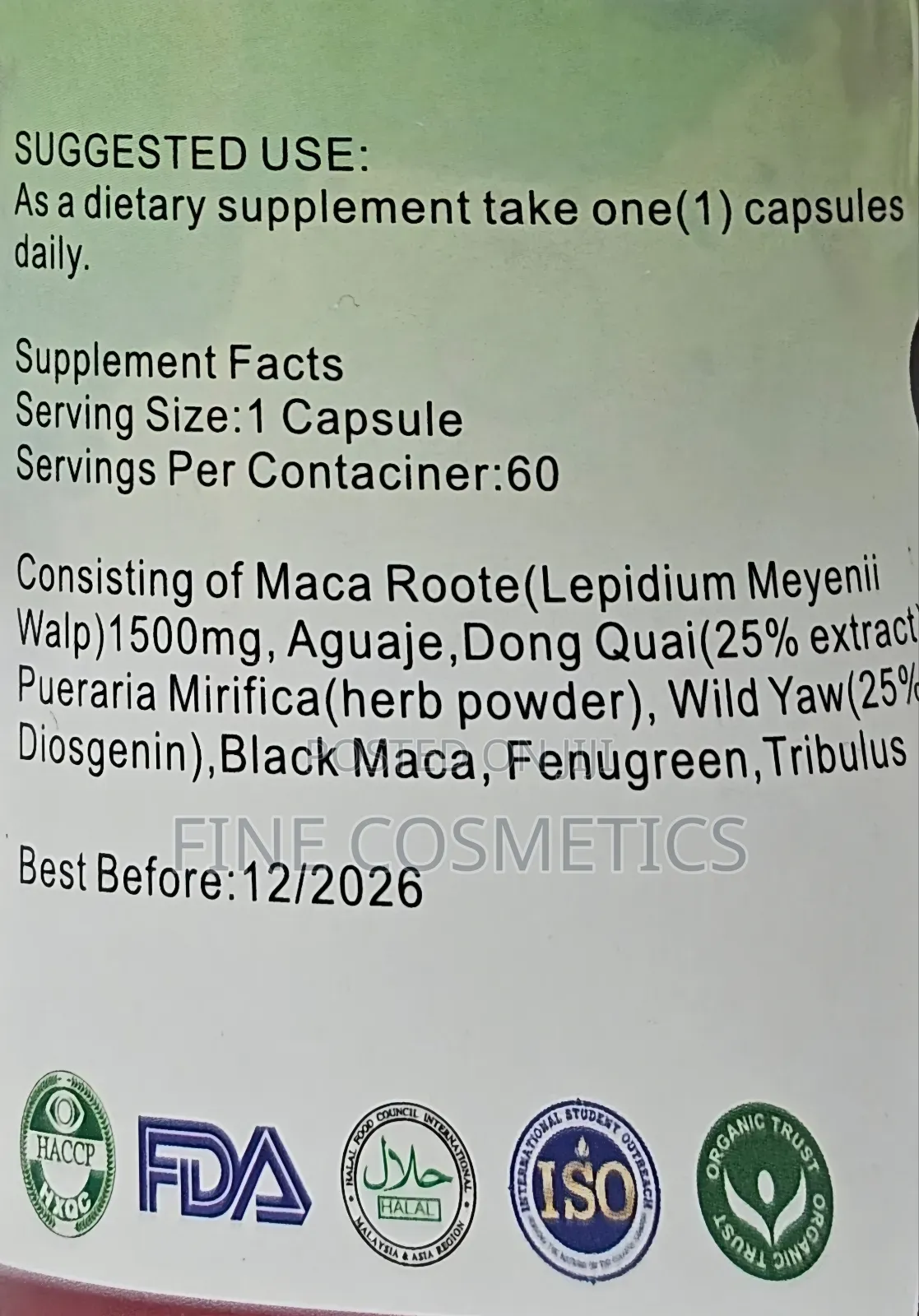 Wholesale Only, Ultimate Curve Maca 1500mg Hip/Butt Enlargement Pills