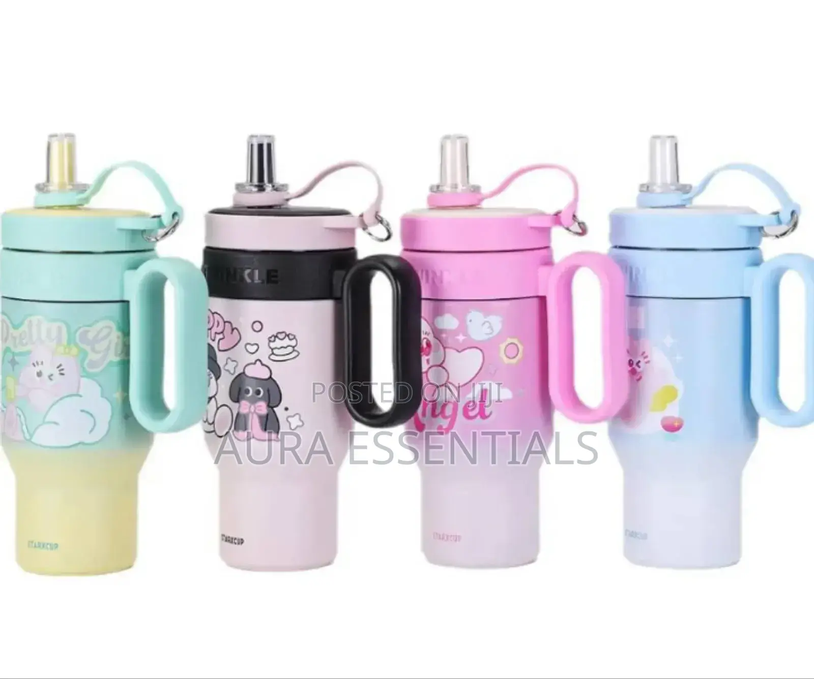Insulated Thermos Water Bottles With Handles and Built-in Straws
