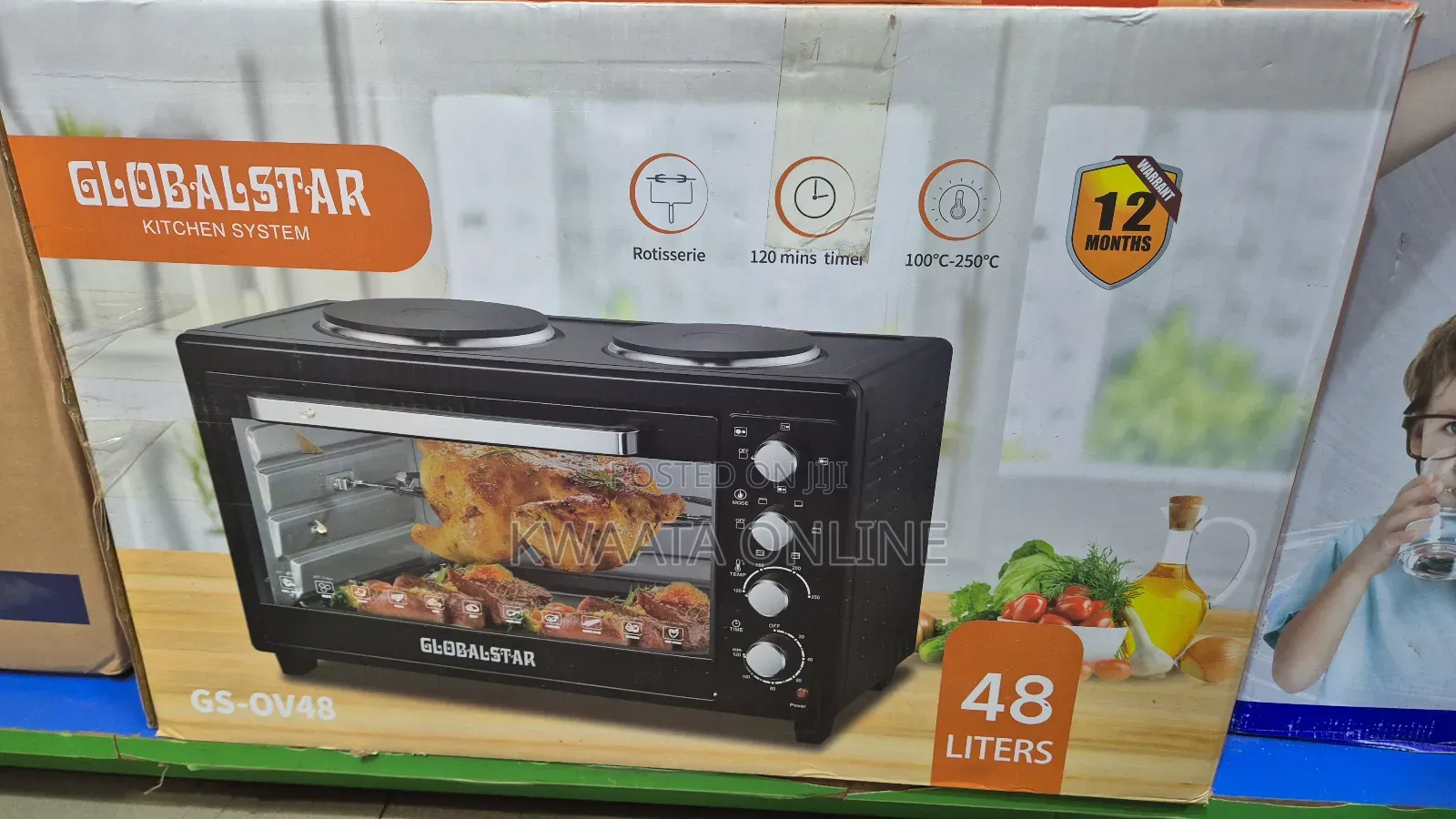 48l Global Star Electric Oven With Rotisserie Hot Plate