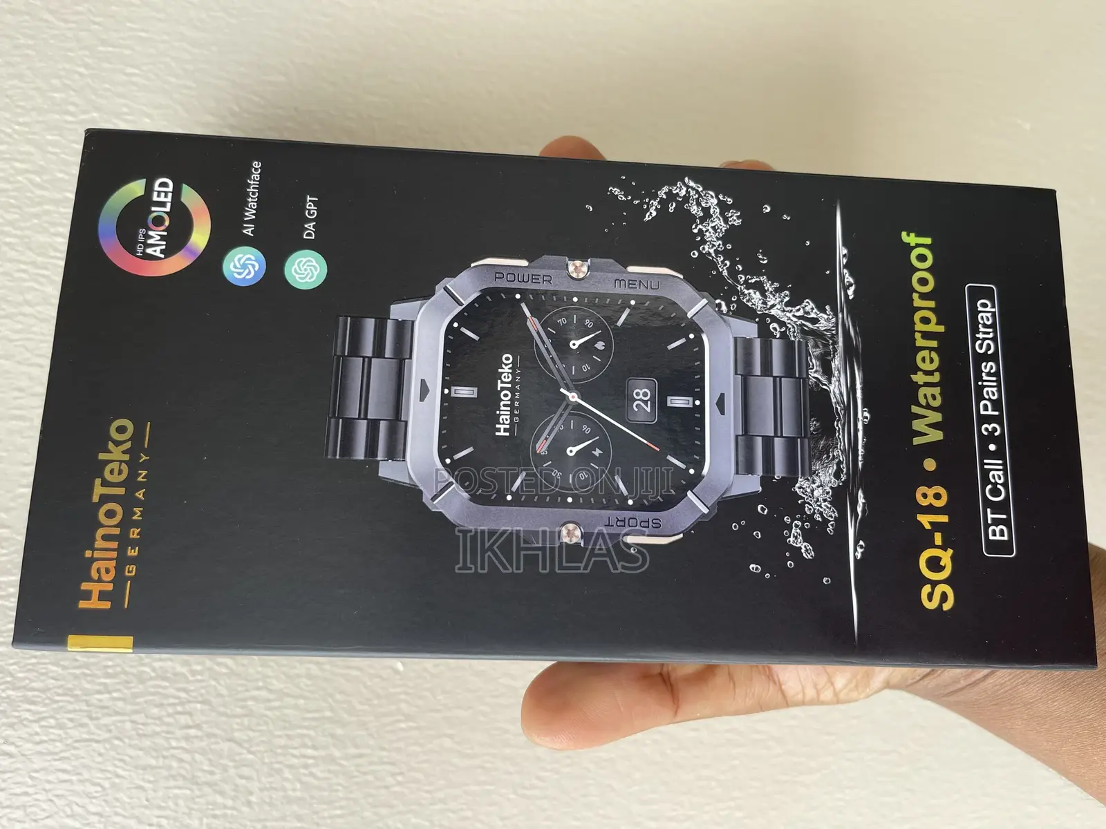 Hainoteko Sq18 Smartwatch With 3pair Strap and Scratch Resistence