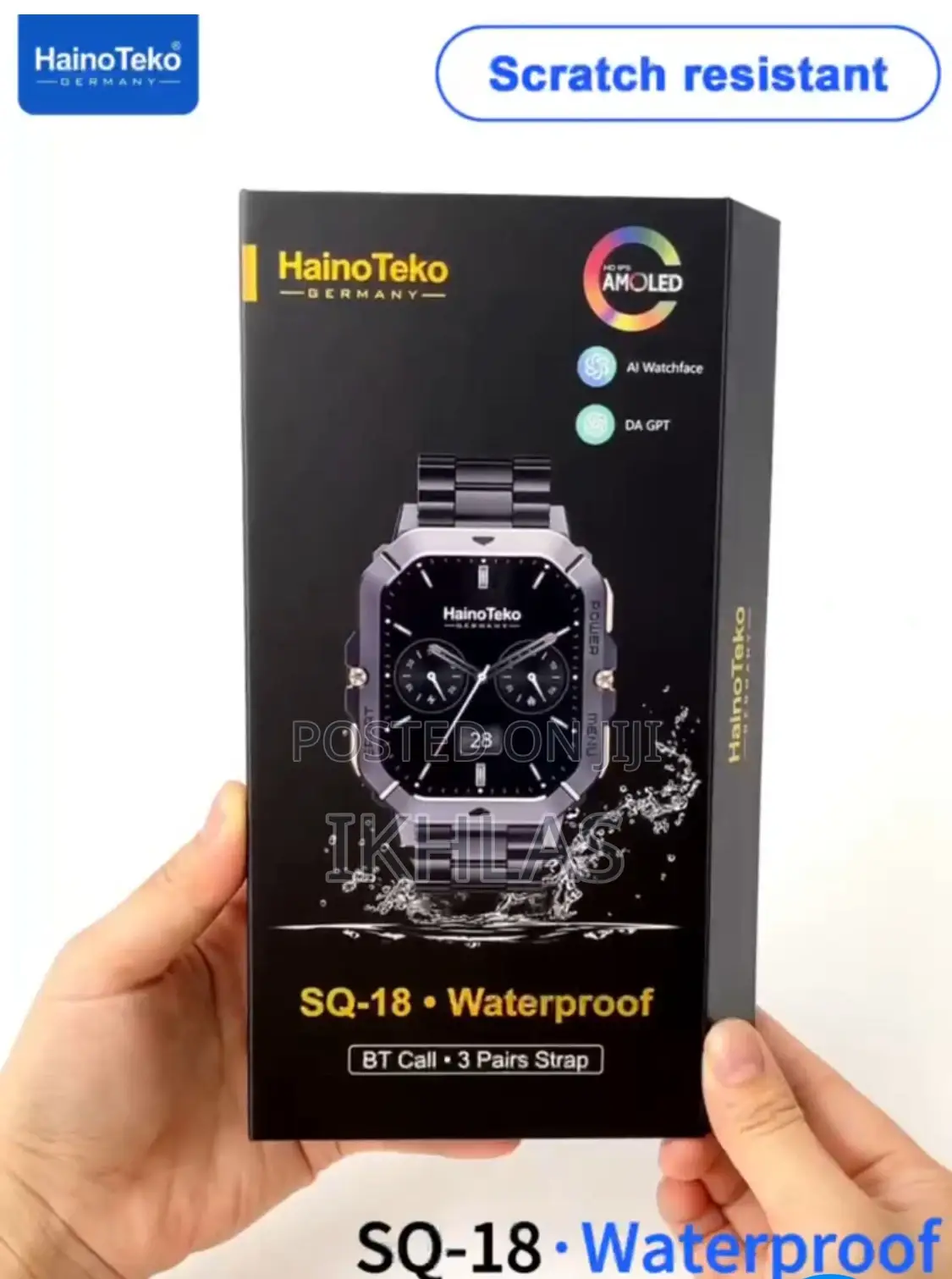 Hainoteko Sq18 Smartwatch With 3pair Strap and Scratch Resistence