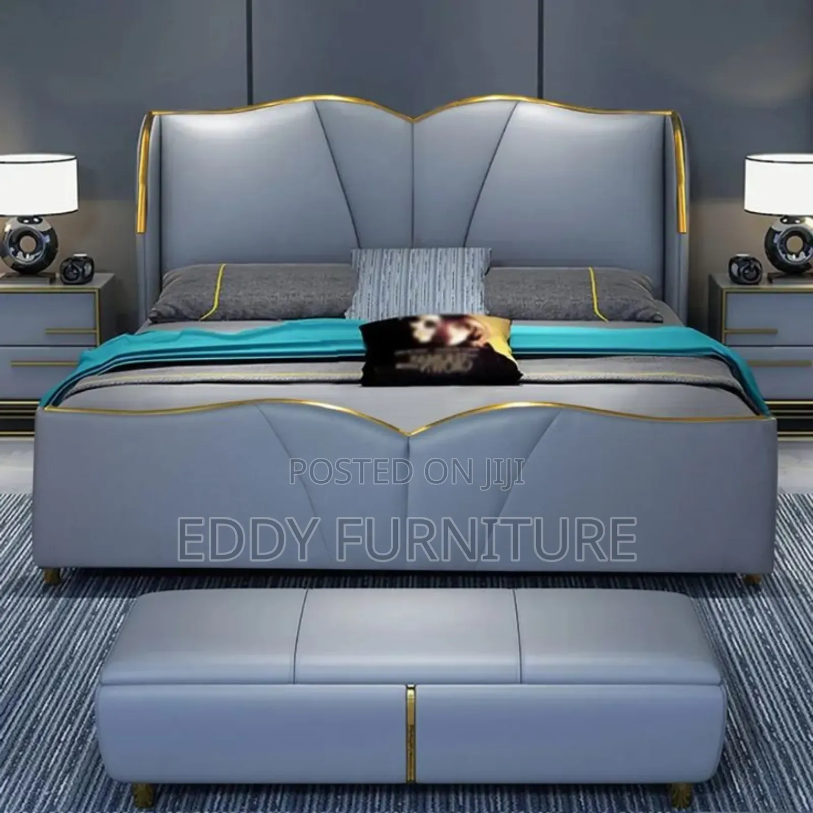 Master Bed and Ottoman