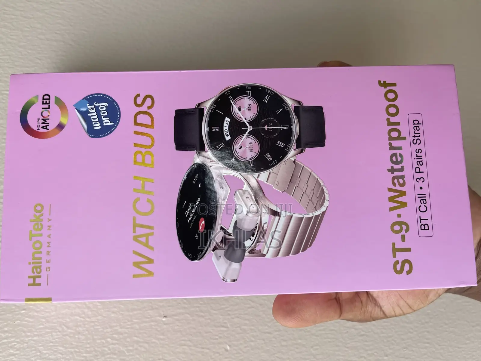 Haino Teko St-9 Waterproof Smart Watch Buds With 3 Pair Straps