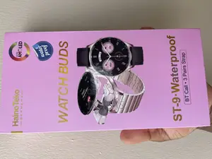 Haino Teko St-9 Waterproof Smart Watch Buds With 3 Pair Straps