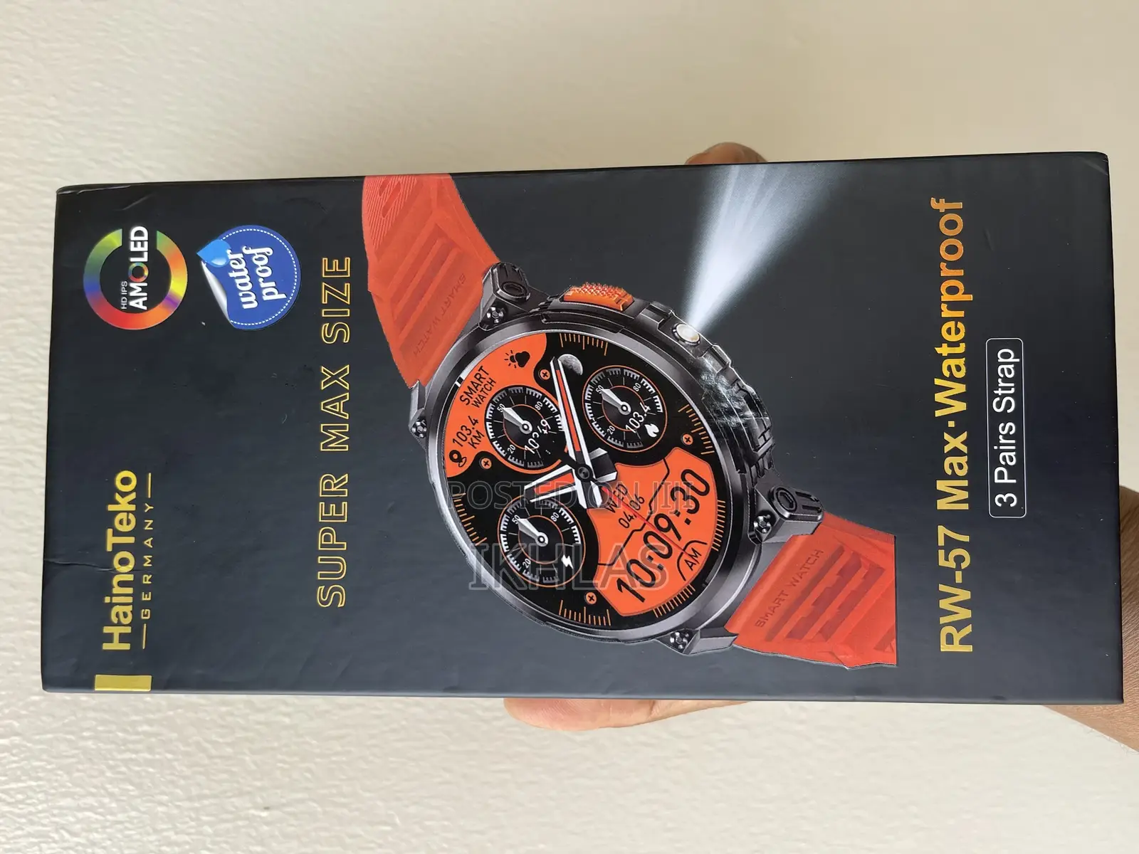 Hainoteko Rw-57max Waterproof Smartwatch With Amoled Screen and Torch