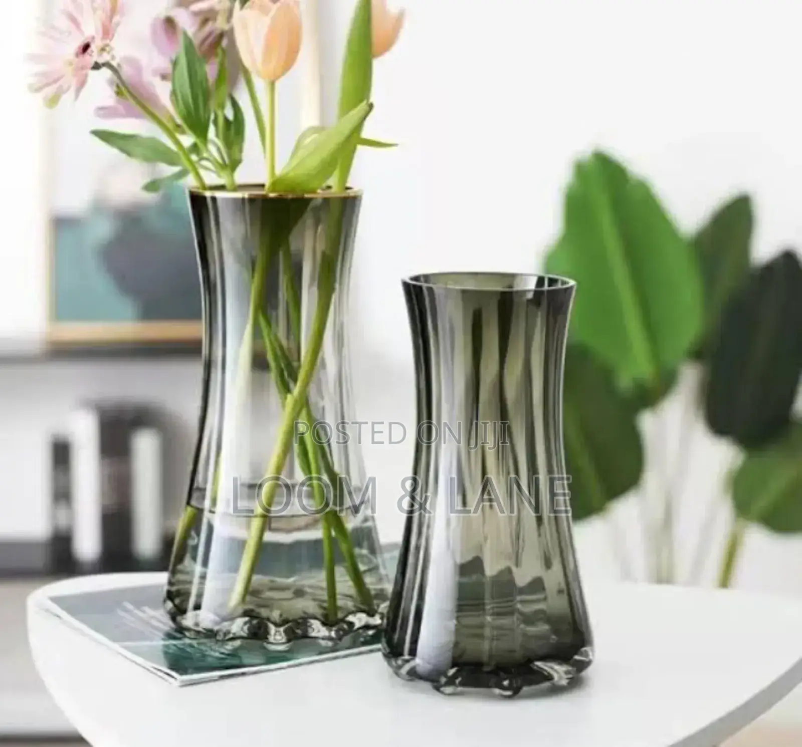Wide Bottom Glass Flower Vase
