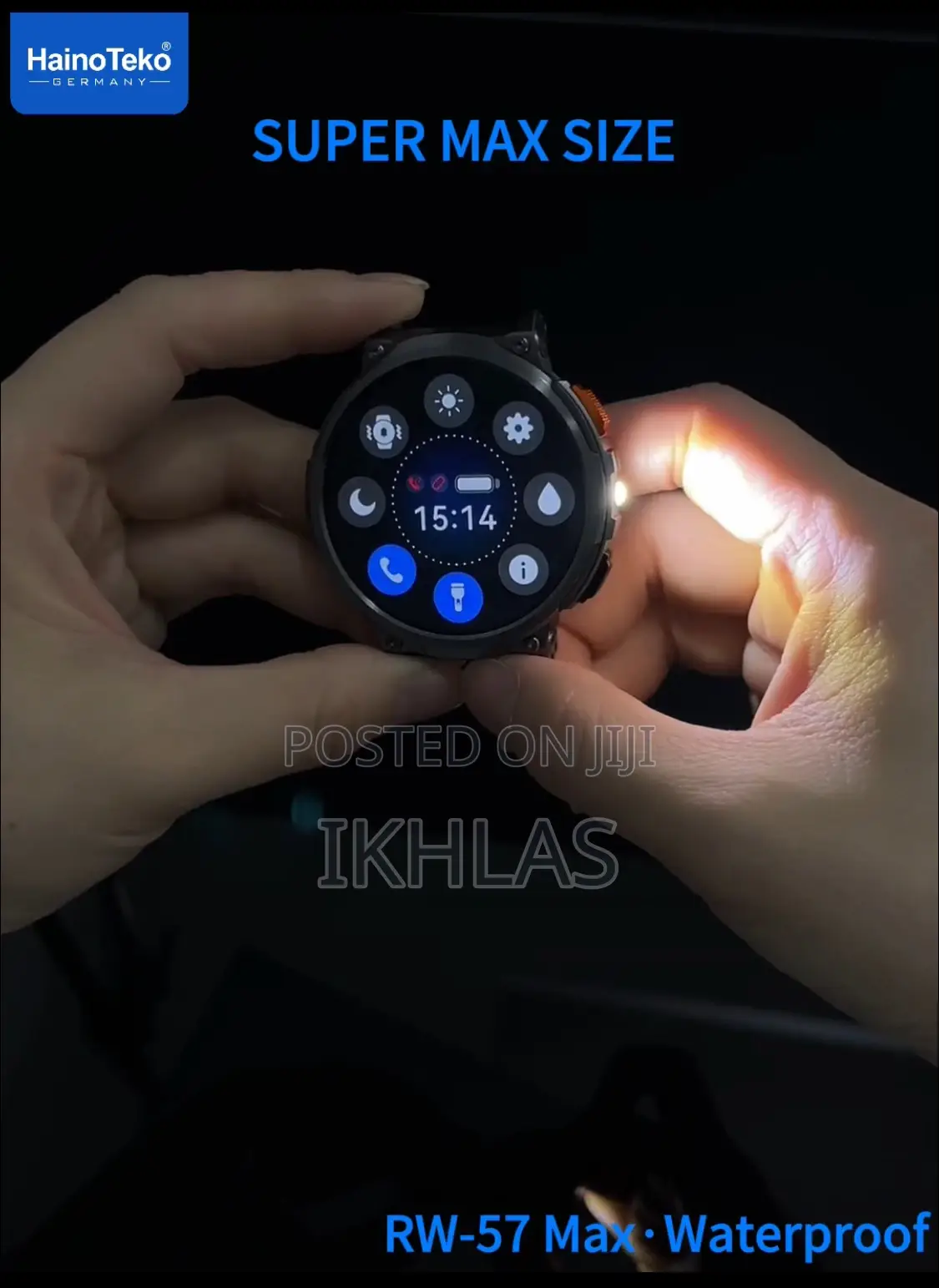 Hainoteko Rw-57max Waterproof Smartwatch With Amoled Screen and Torch