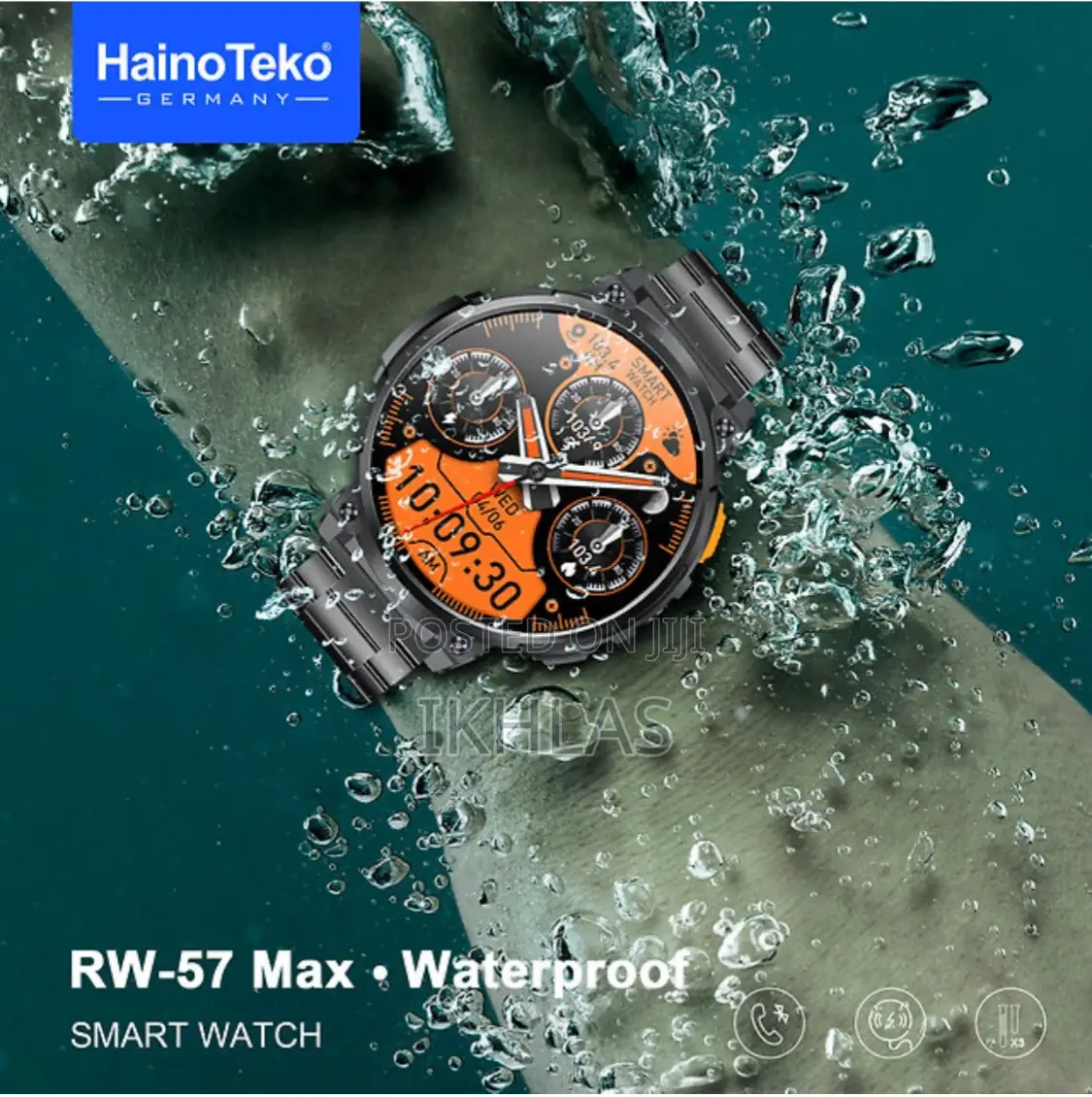 Hainoteko Rw-57max Waterproof Smartwatch With Amoled Screen and Torch
