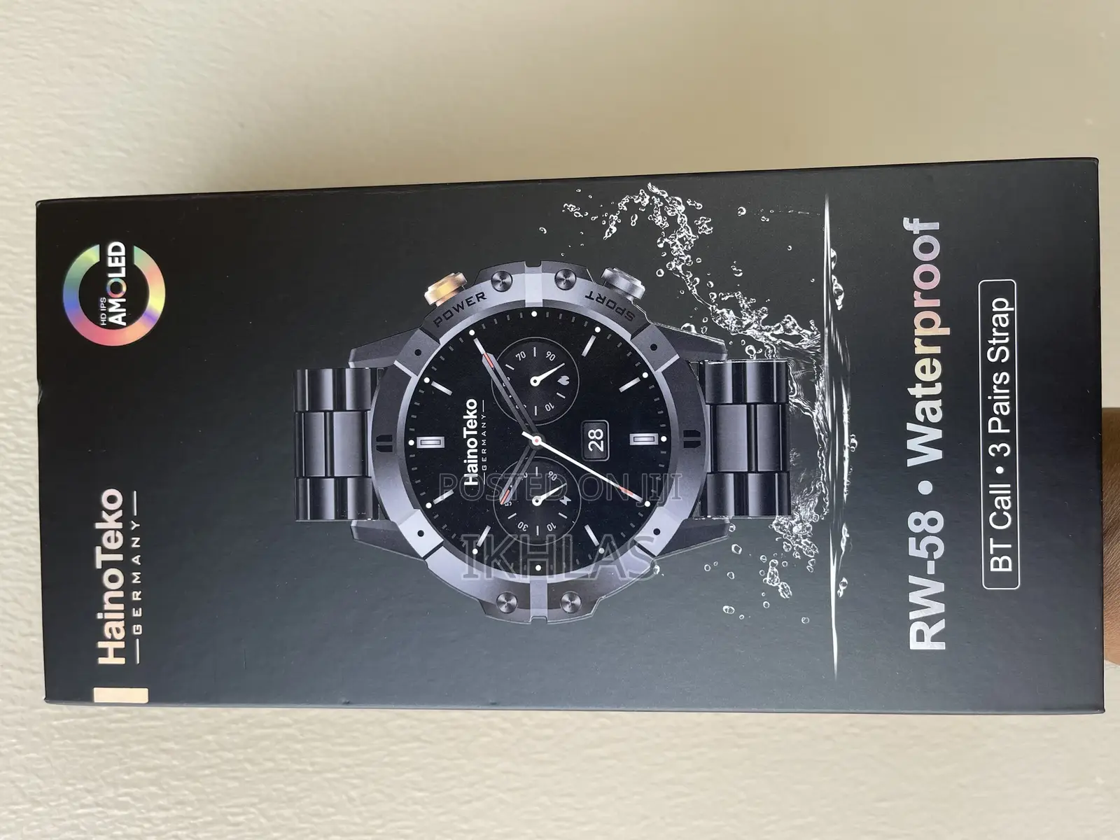 Hainoteko Rw58 Smartwatch Scratch Resistant Display With 3 Set Strap
