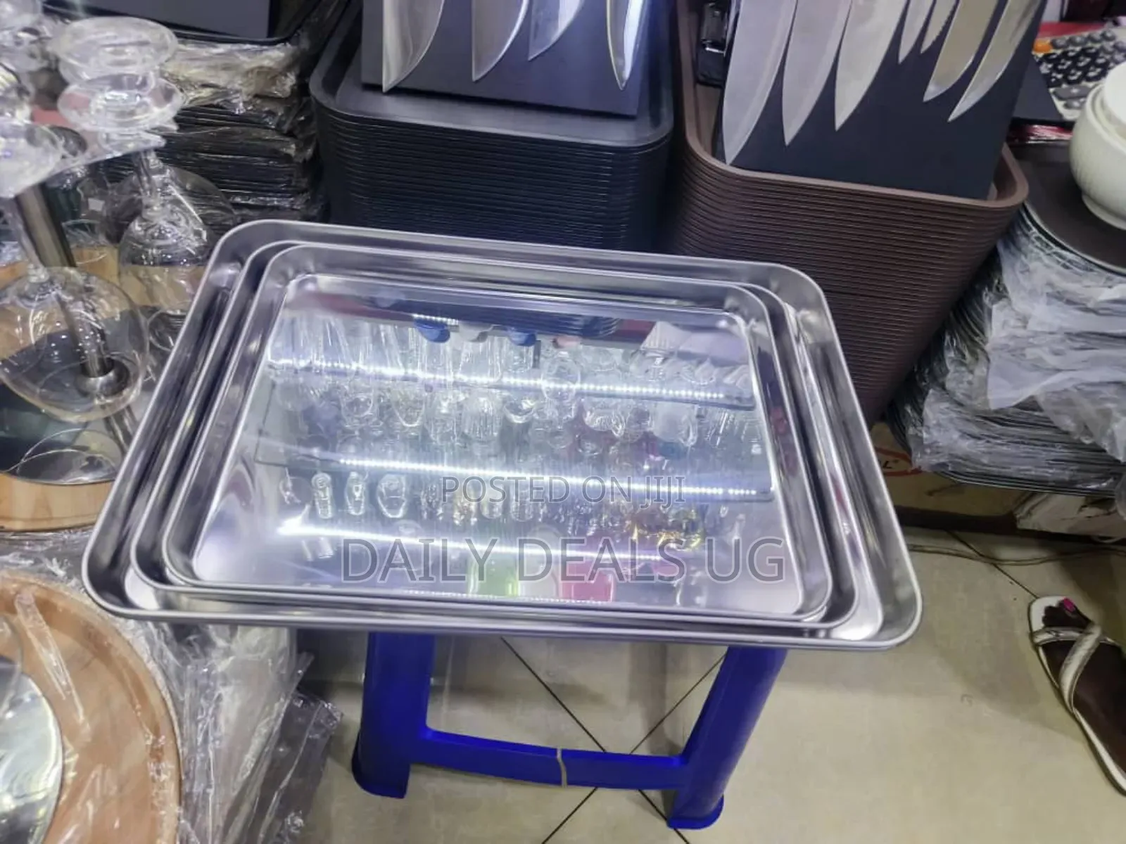 3 PCS Metallic Serving Trays