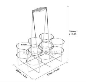 Stainless Steel 6 Bottle Metal Rack Crate