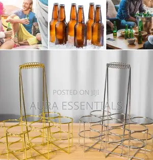 Stainless Steel 6 Bottle Metal Rack Crate