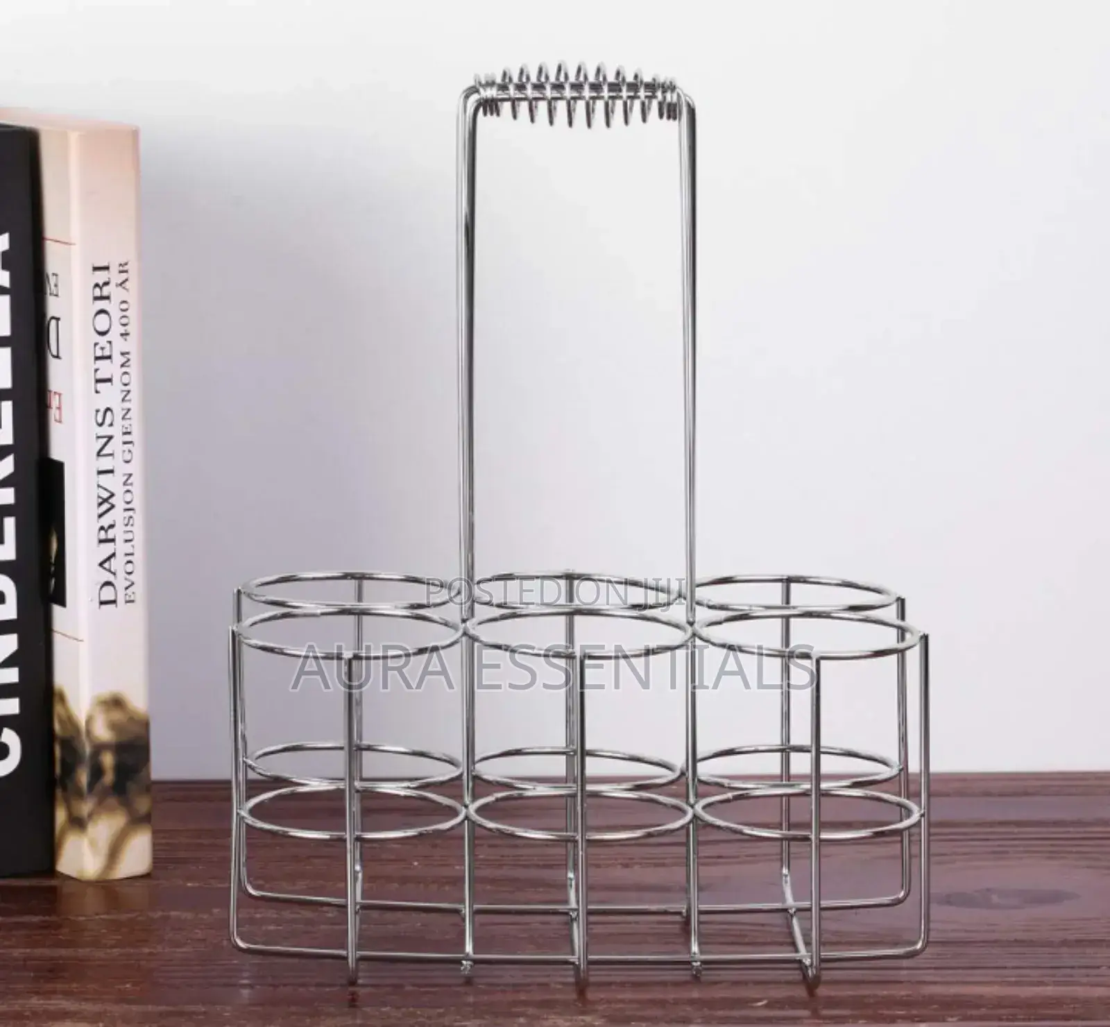 Stainless Steel 6 Bottle Metal Rack Crate