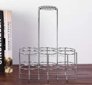 Stainless Steel 6 Bottle Metal Rack Crate