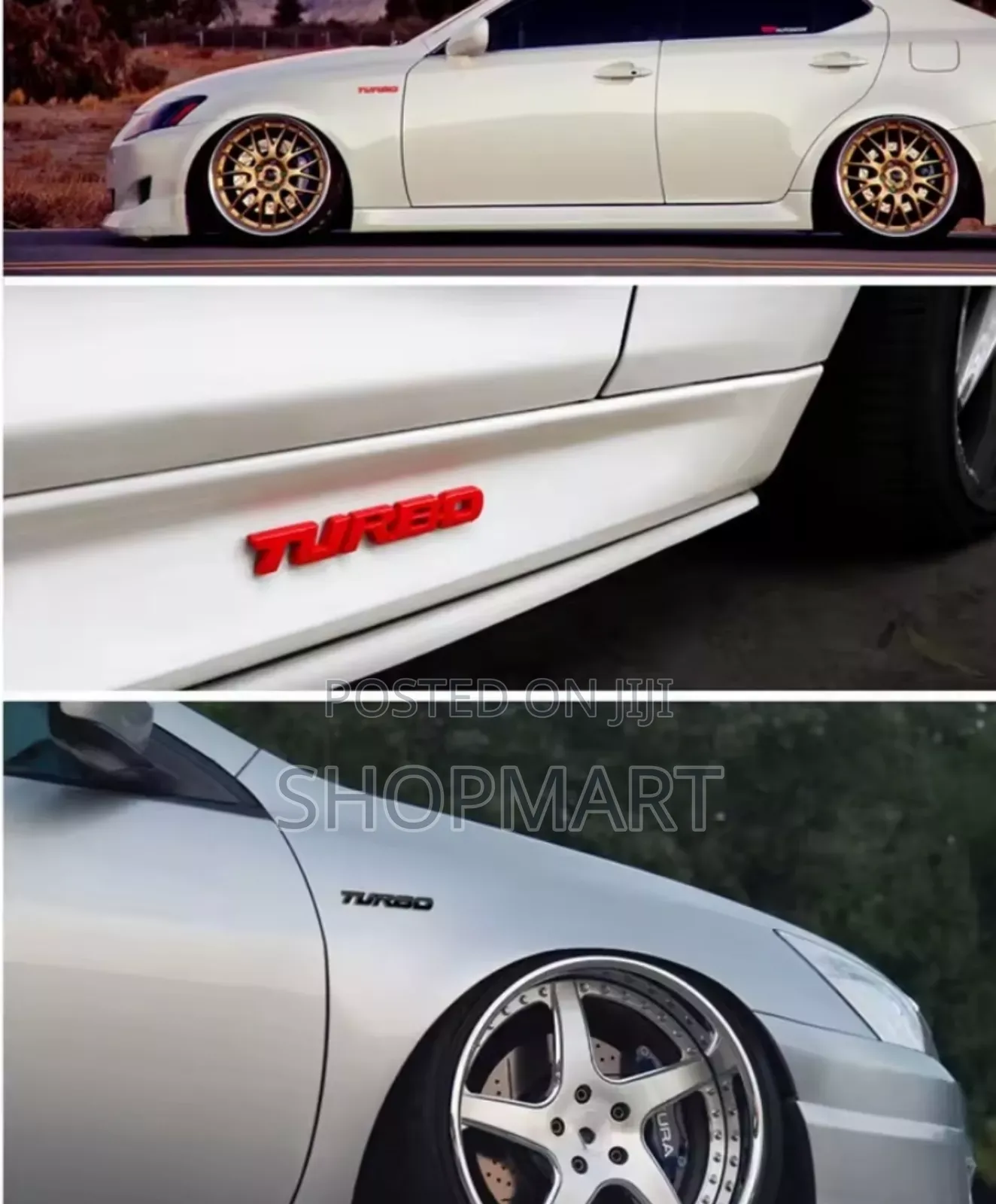 Car Styling Turbo Boost Metal Sticker