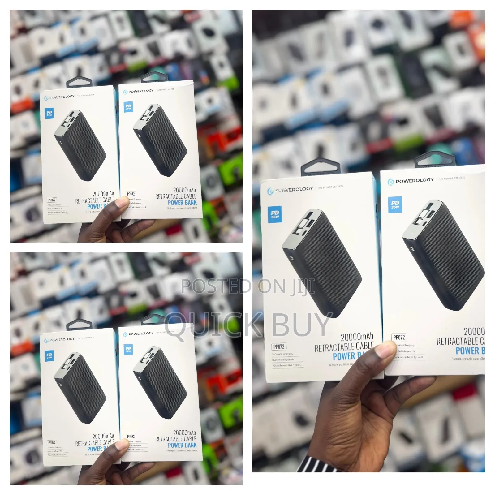 Powerology 20,000mah Rectractable Cable