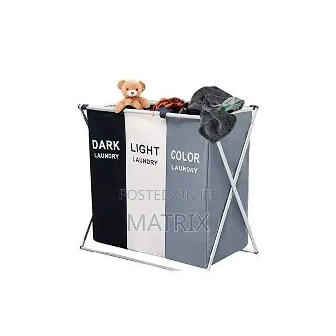 3 Column Laundry Basket3-Section Laundry Basket Bin Organizer