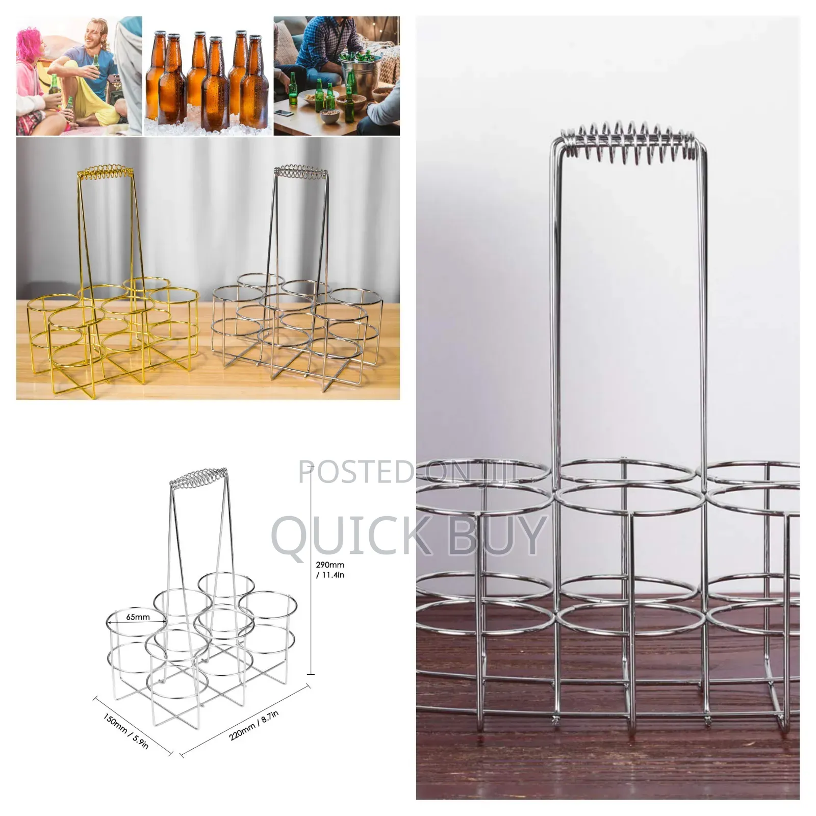 Standard New 6 Bottle Metal Rack Crate