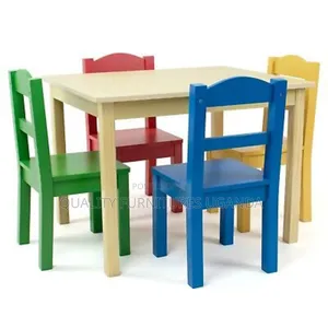 Wooden Toddler With 4 Chairs