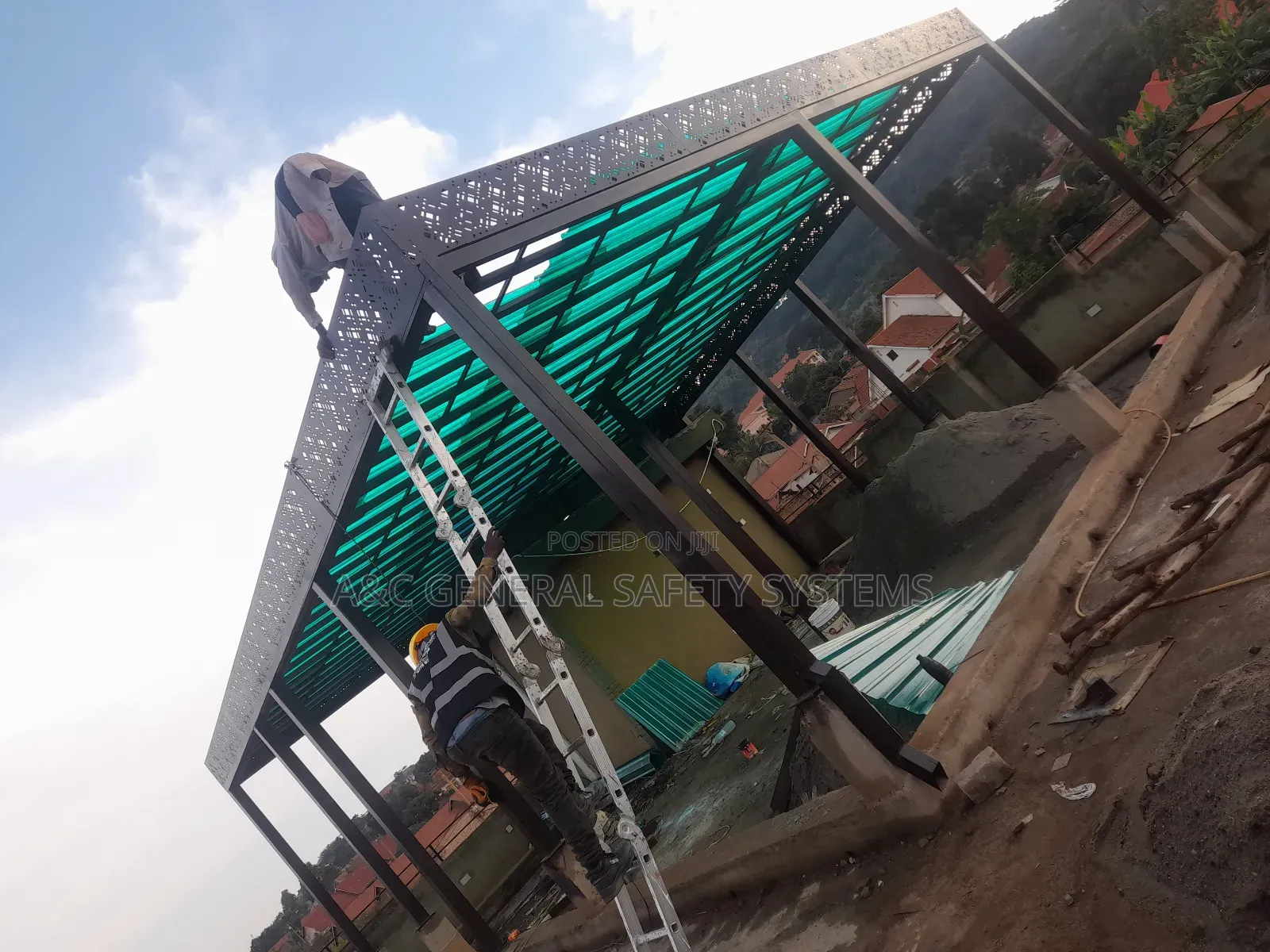 Pergola Shade Roof Top With Fiber Polycarbonate Sheet Quality Grade A