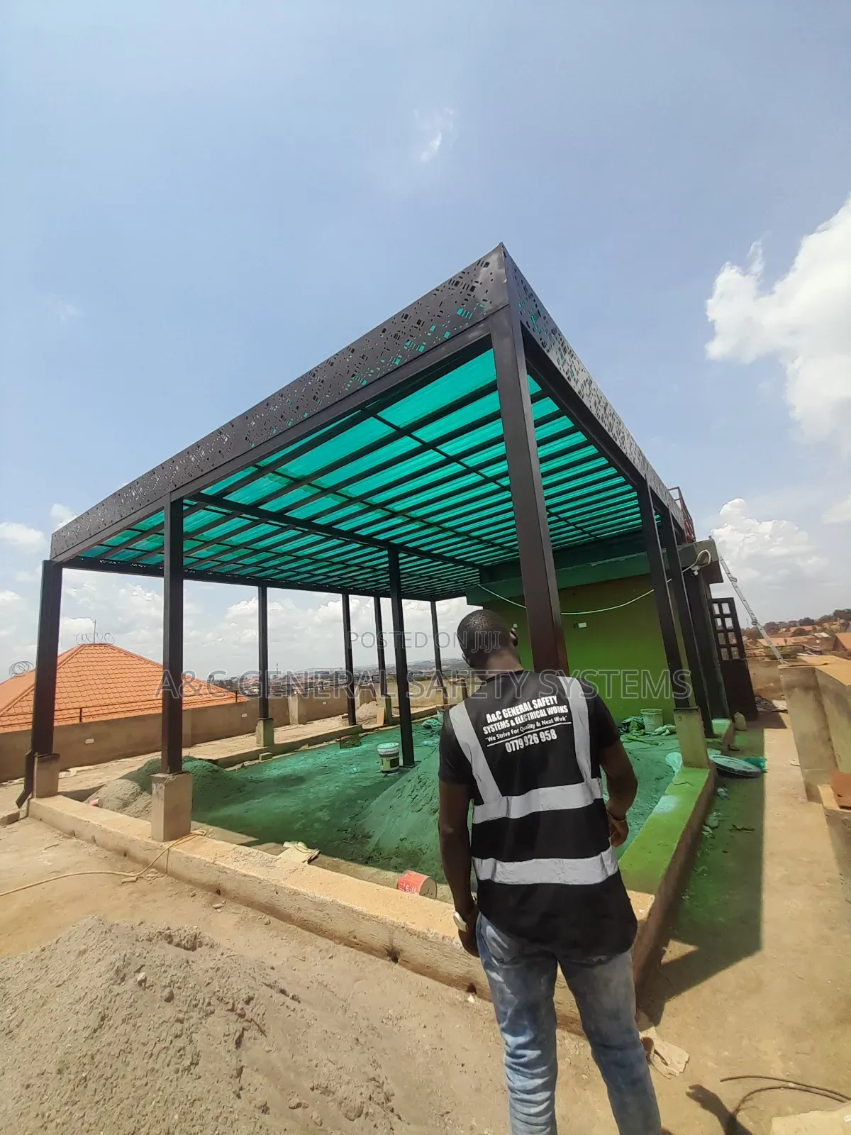 Pergola Shade Roof Top With Fiber Polycarbonate Sheet Quality Grade A